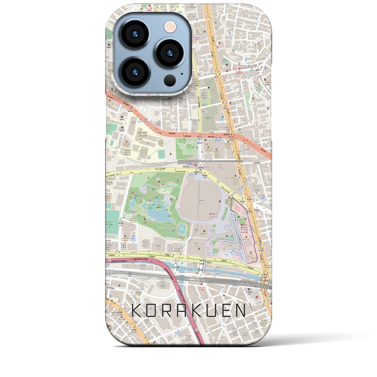 【後楽園(東京都)】地図柄iPhoneケース(バックカバータイプ)