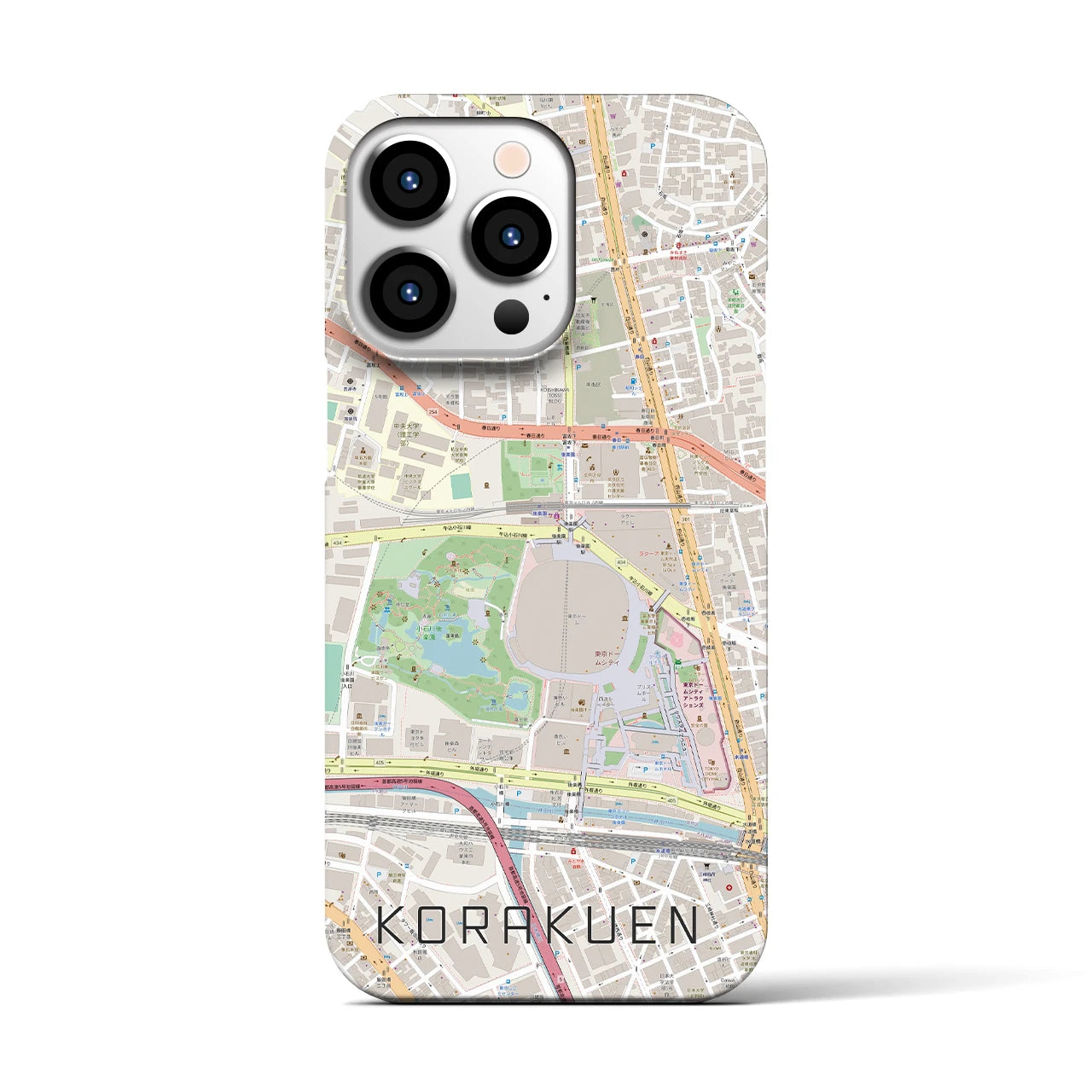 【後楽園(東京都)】地図柄iPhoneケース(バックカバータイプ)