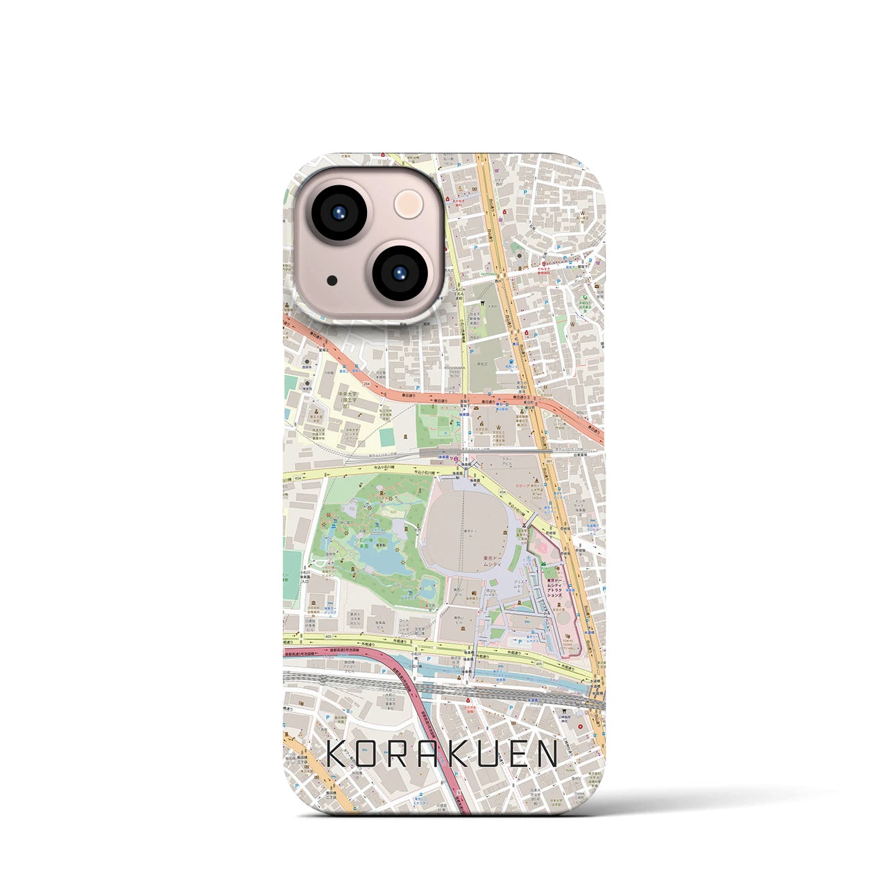 【後楽園(東京都)】地図柄iPhoneケース(バックカバータイプ)