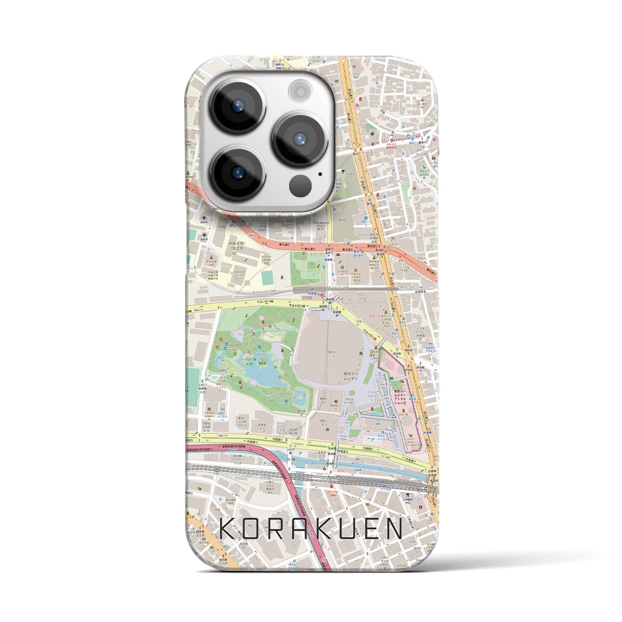【後楽園(東京都)】地図柄iPhoneケース(バックカバータイプ)
