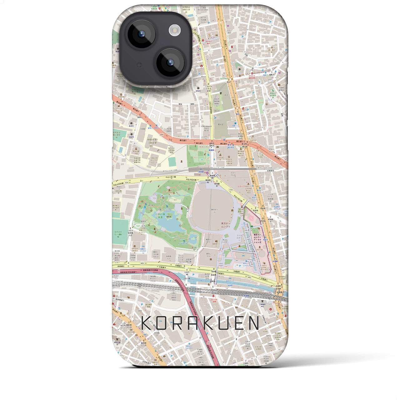 【後楽園(東京都)】地図柄iPhoneケース(バックカバータイプ)