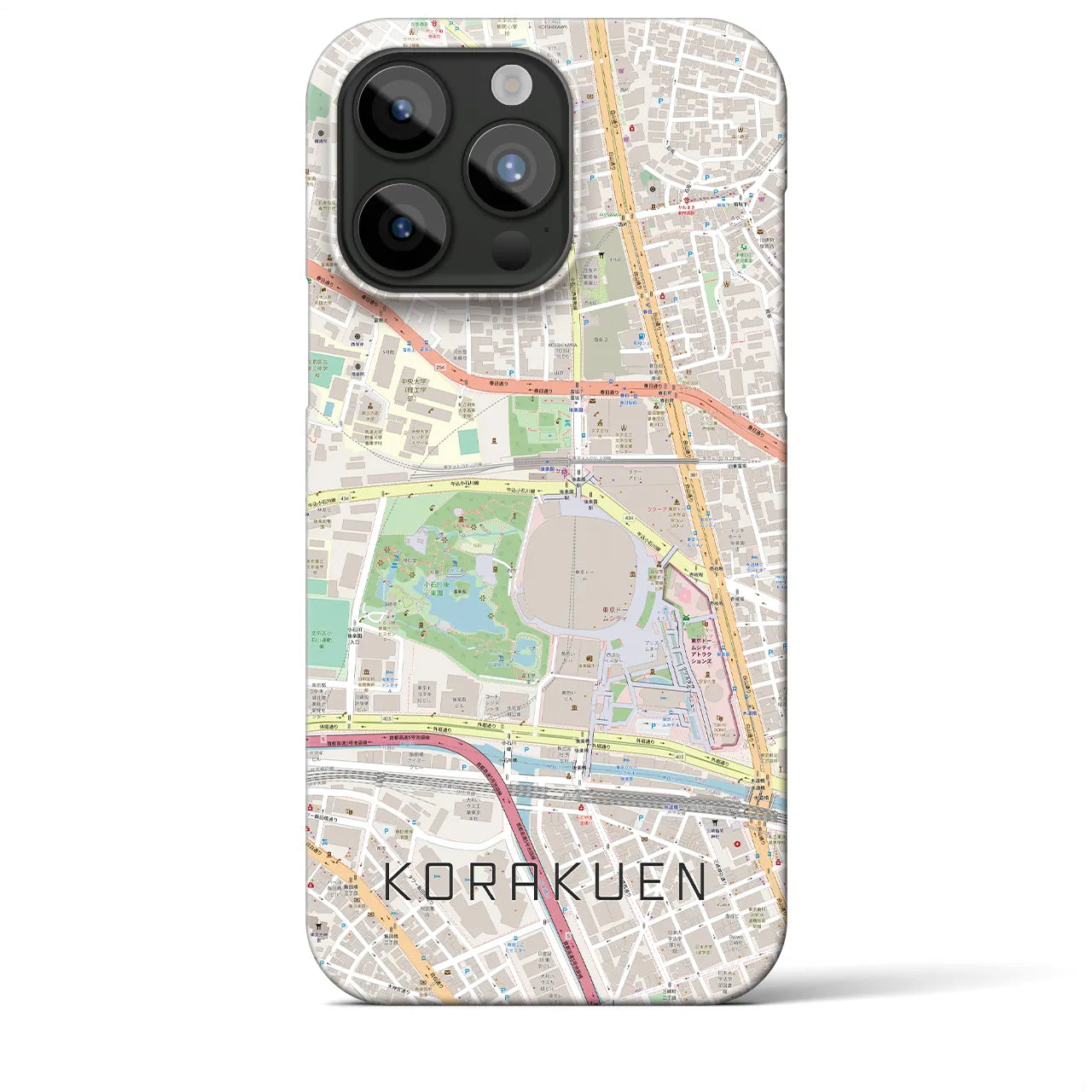 【後楽園(東京都)】地図柄iPhoneケース(バックカバータイプ)