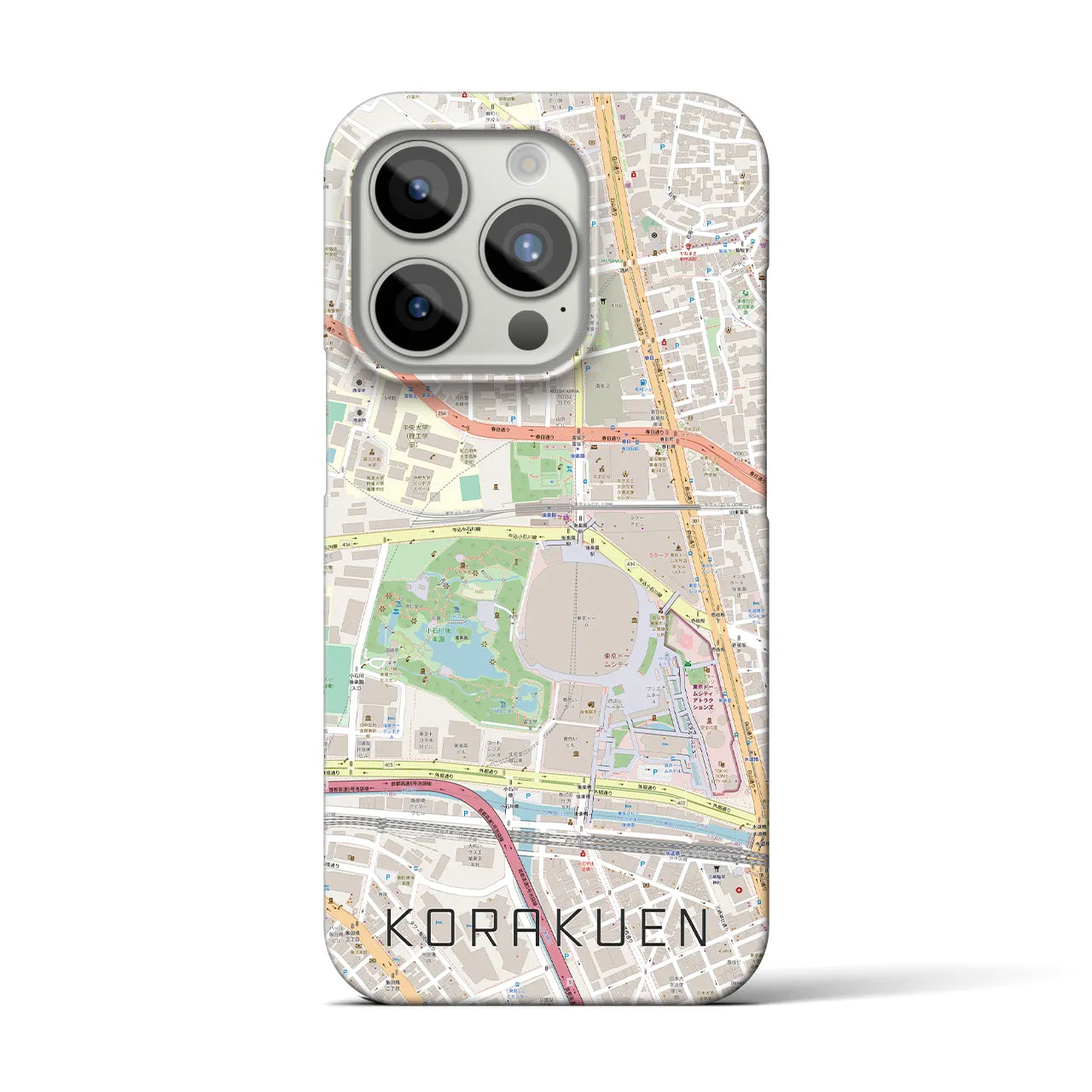 【後楽園(東京都)】地図柄iPhoneケース(バックカバータイプ)