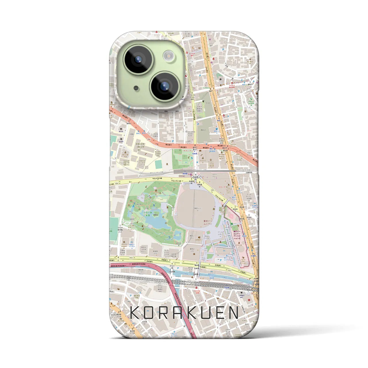 【後楽園(東京都)】地図柄iPhoneケース(バックカバータイプ)