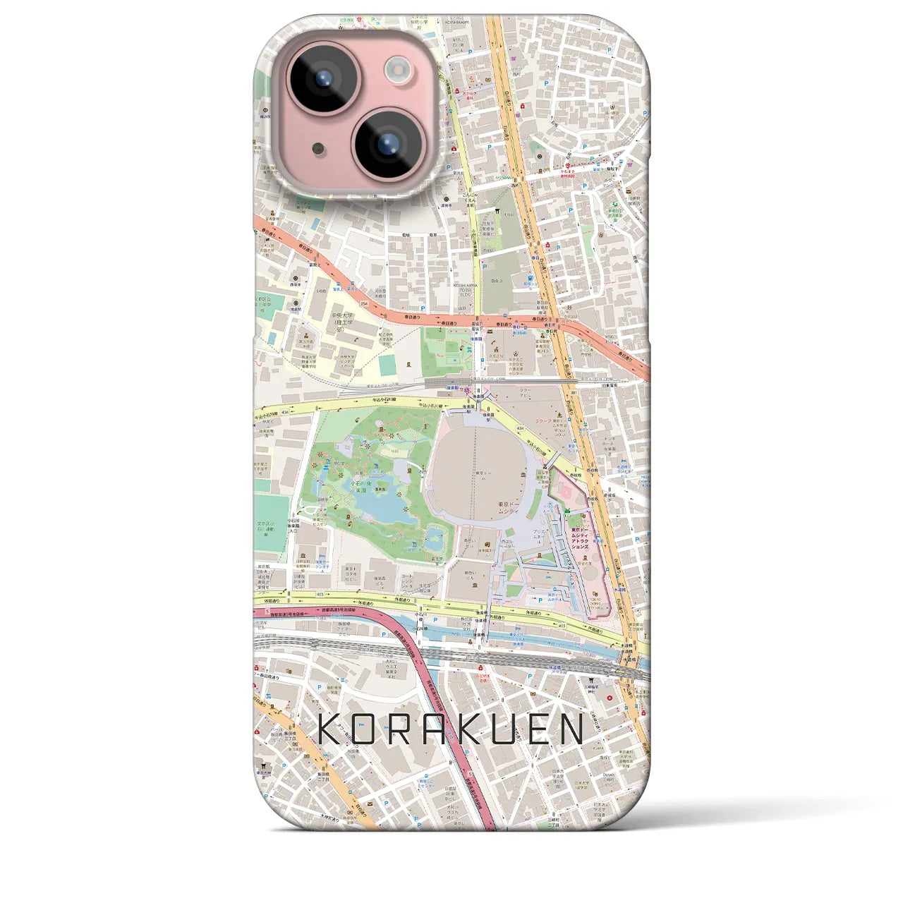 【後楽園(東京都)】地図柄iPhoneケース(バックカバータイプ)