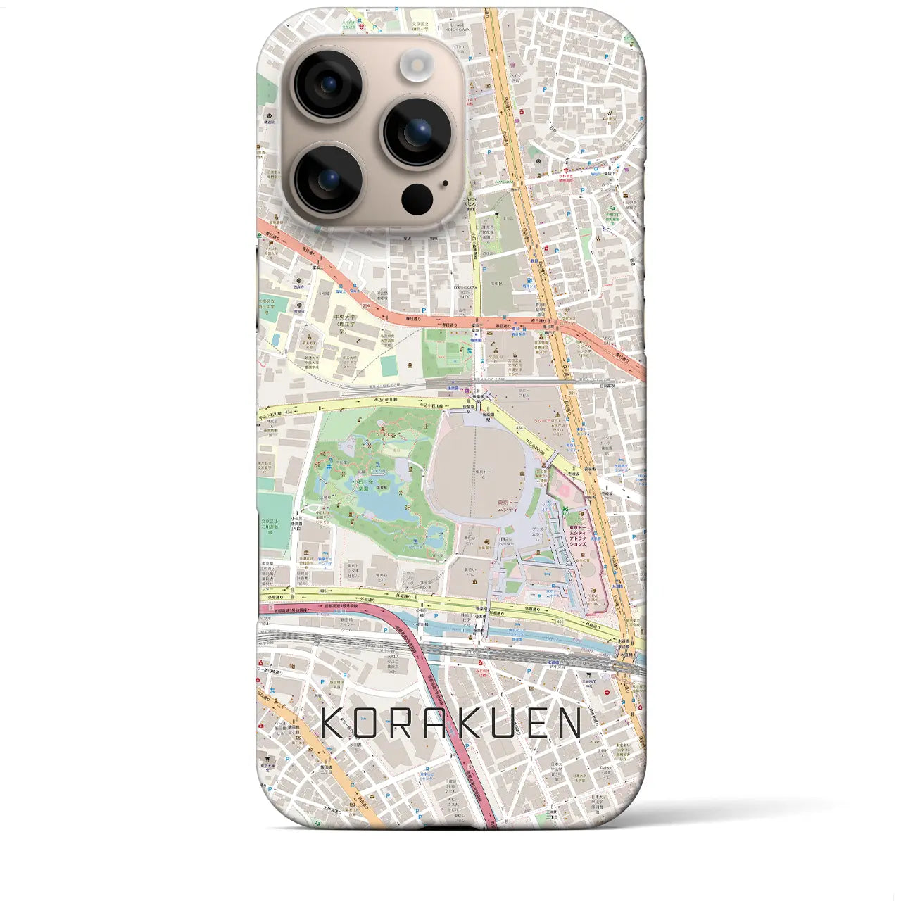 【後楽園(東京都)】地図柄iPhoneケース(バックカバータイプ)