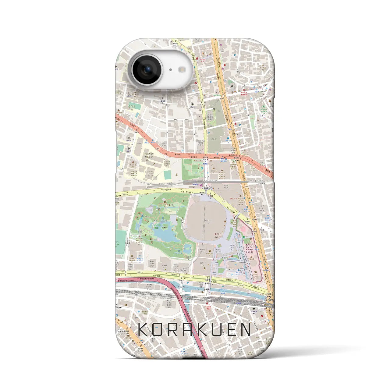 【後楽園(東京都)】地図柄iPhoneケース(バックカバータイプ)