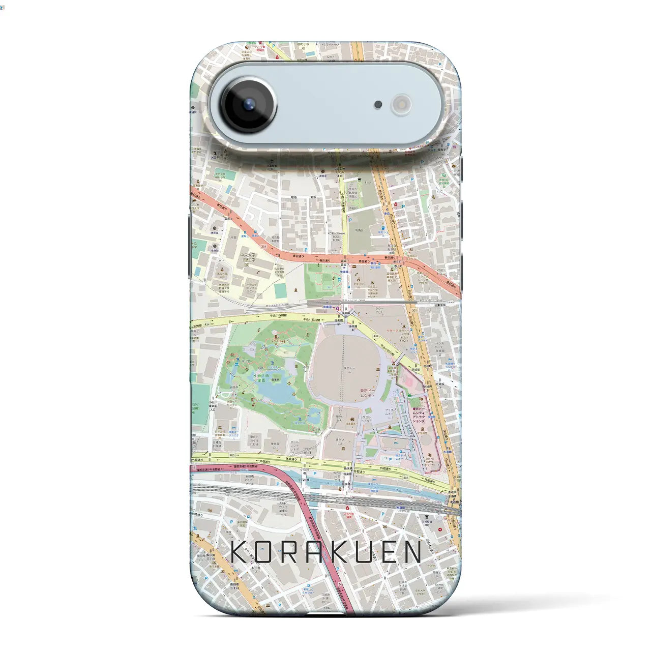 【後楽園(東京都)】地図柄iPhoneケース(バックカバータイプ)ナチュラル・iPhone 17 Pro Max 用