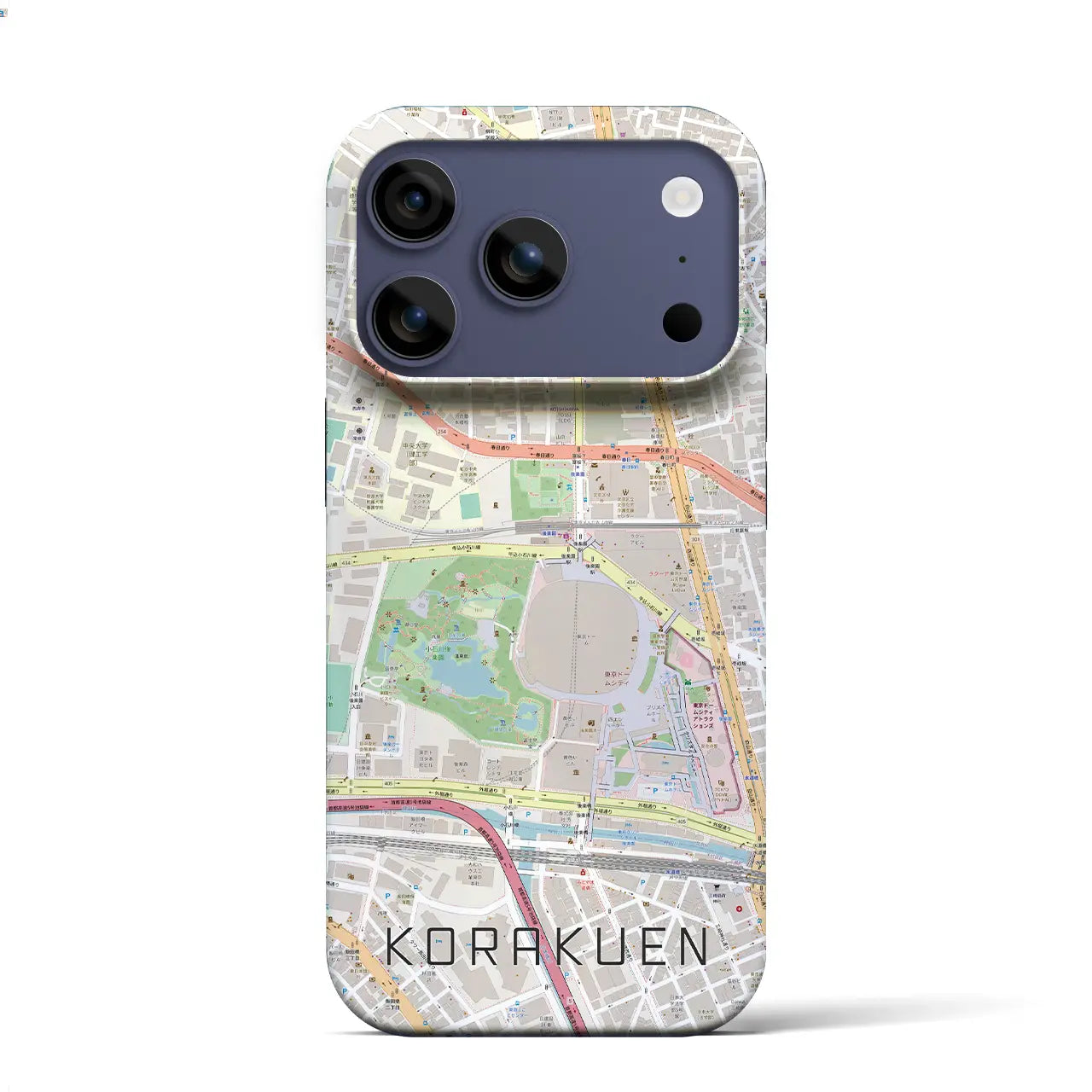 【後楽園(東京都)】地図柄iPhoneケース(バックカバータイプ)