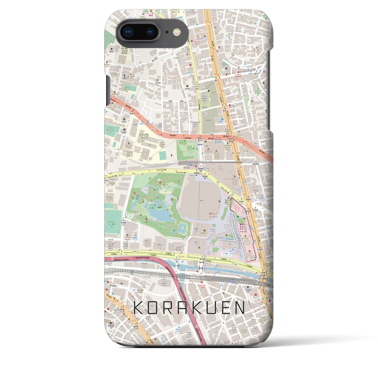 【後楽園(東京都)】地図柄iPhoneケース(バックカバータイプ)
