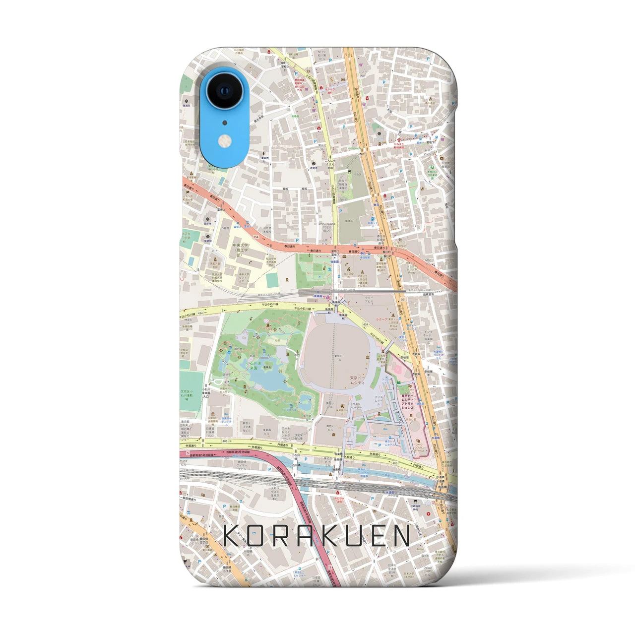 【後楽園(東京都)】地図柄iPhoneケース(バックカバータイプ)