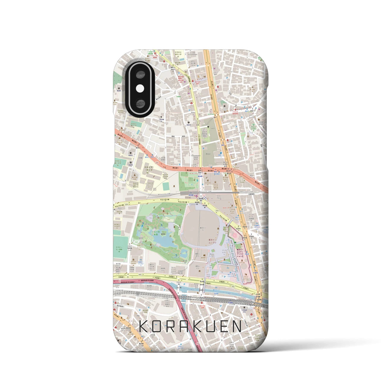 【後楽園(東京都)】地図柄iPhoneケース(バックカバータイプ)