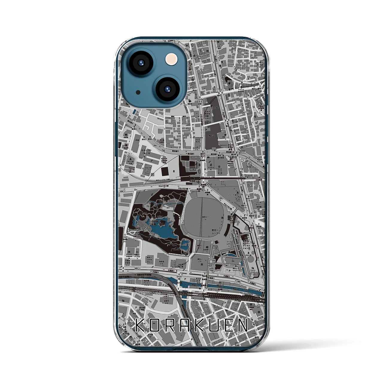 【後楽園(東京都)】地図柄iPhoneケース(クリアタイプ)