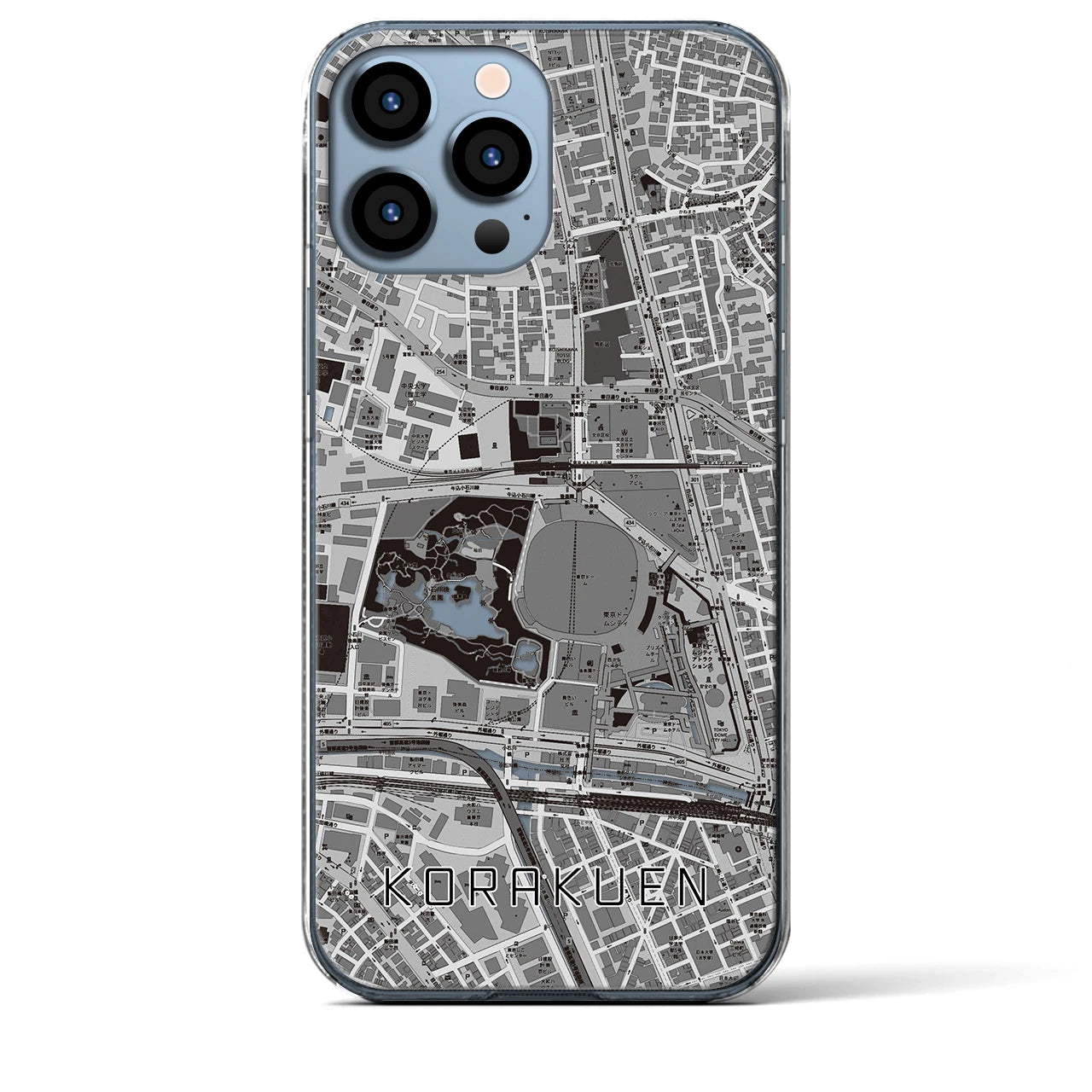 【後楽園(東京都)】地図柄iPhoneケース(クリアタイプ)