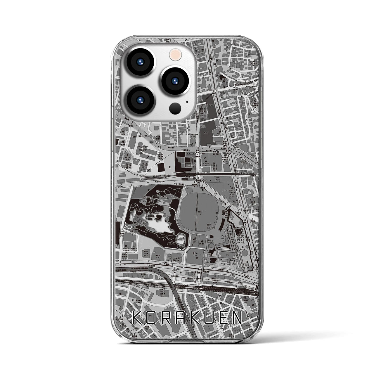 【後楽園(東京都)】地図柄iPhoneケース(クリアタイプ)