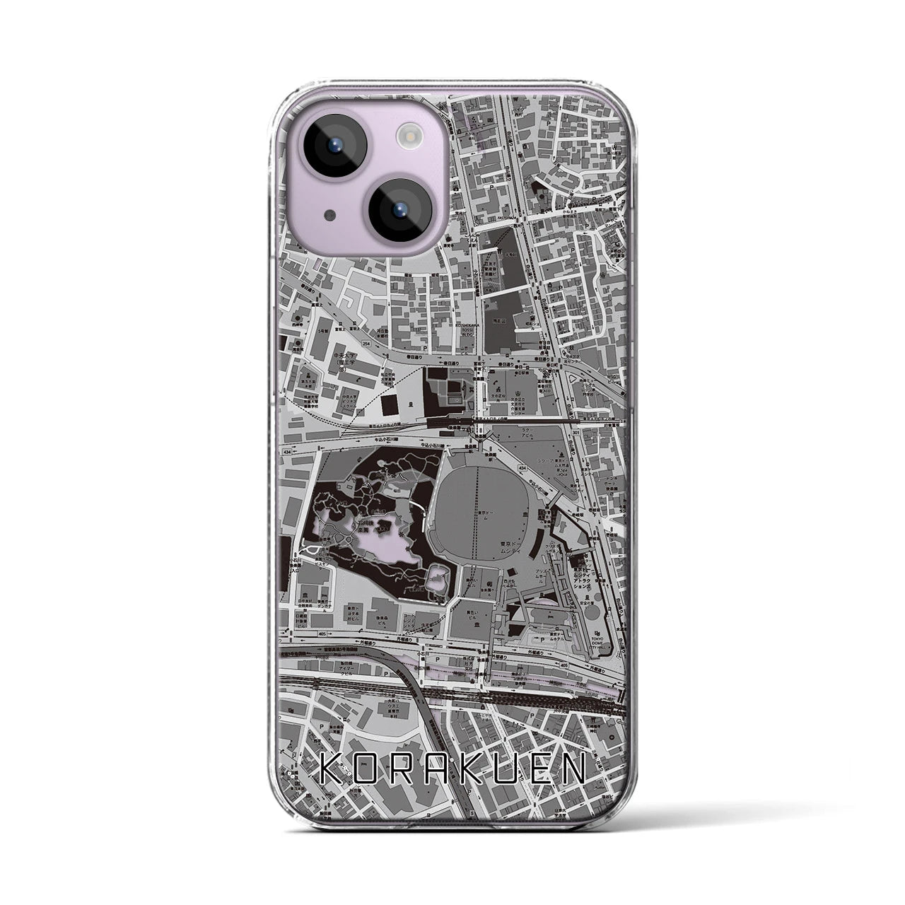 【後楽園(東京都)】地図柄iPhoneケース(クリアタイプ)