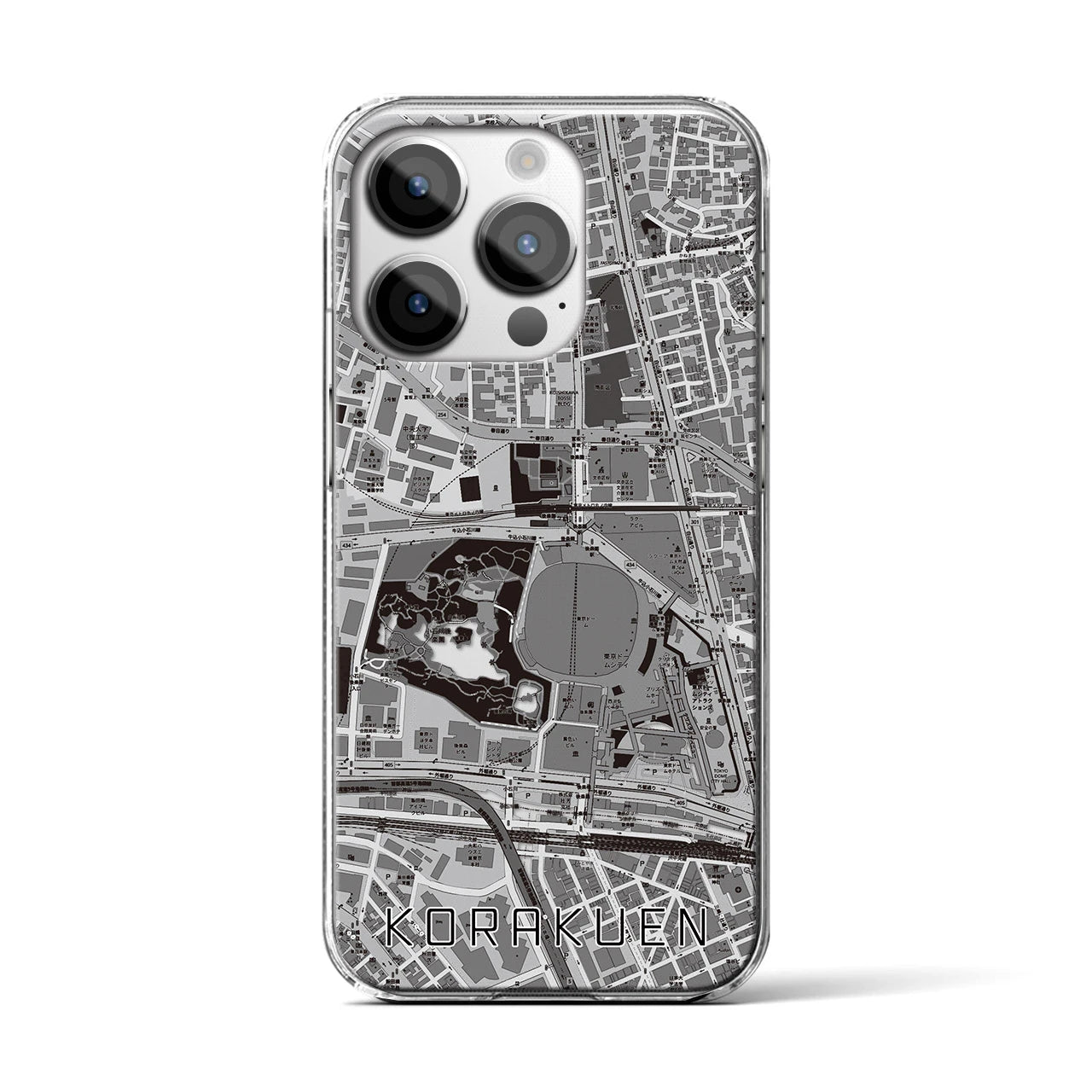 【後楽園(東京都)】地図柄iPhoneケース(クリアタイプ)