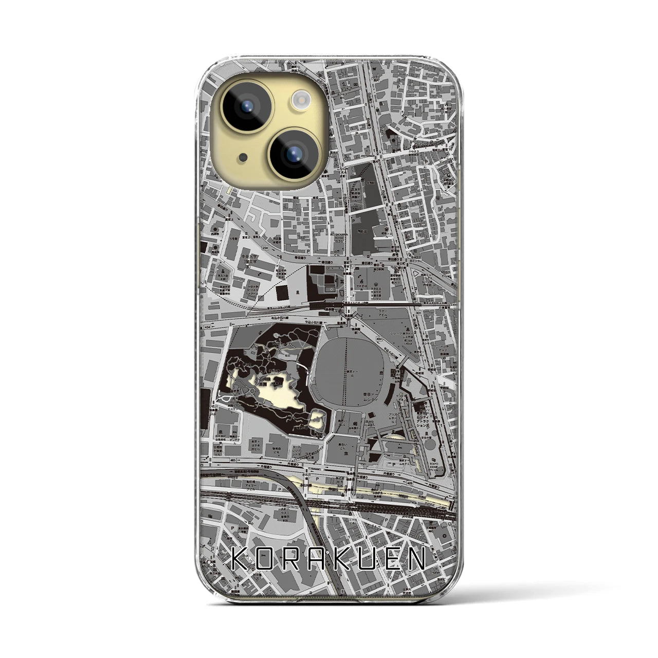 【後楽園(東京都)】地図柄iPhoneケース(クリアタイプ)