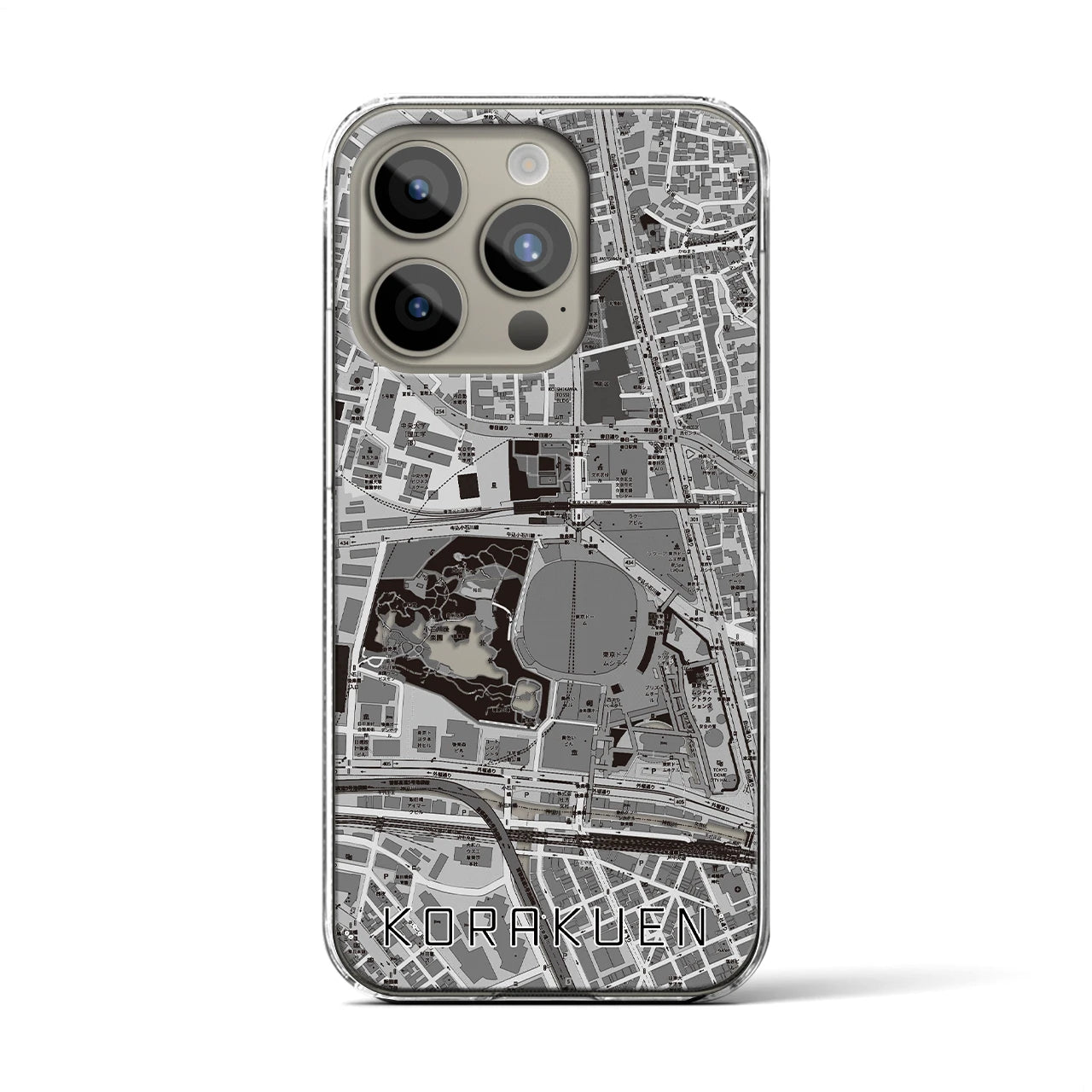 【後楽園(東京都)】地図柄iPhoneケース(クリアタイプ)