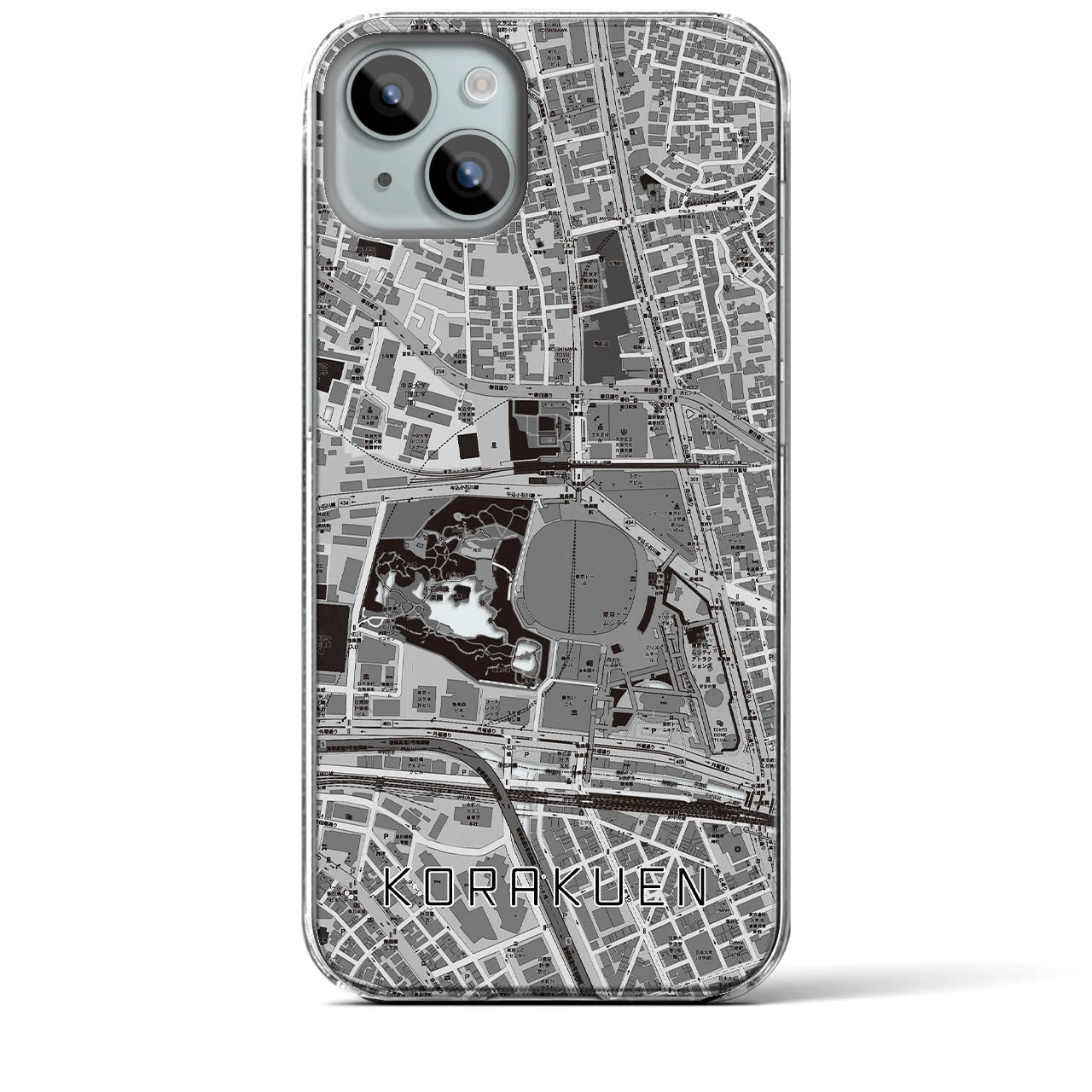 【後楽園(東京都)】地図柄iPhoneケース(クリアタイプ)