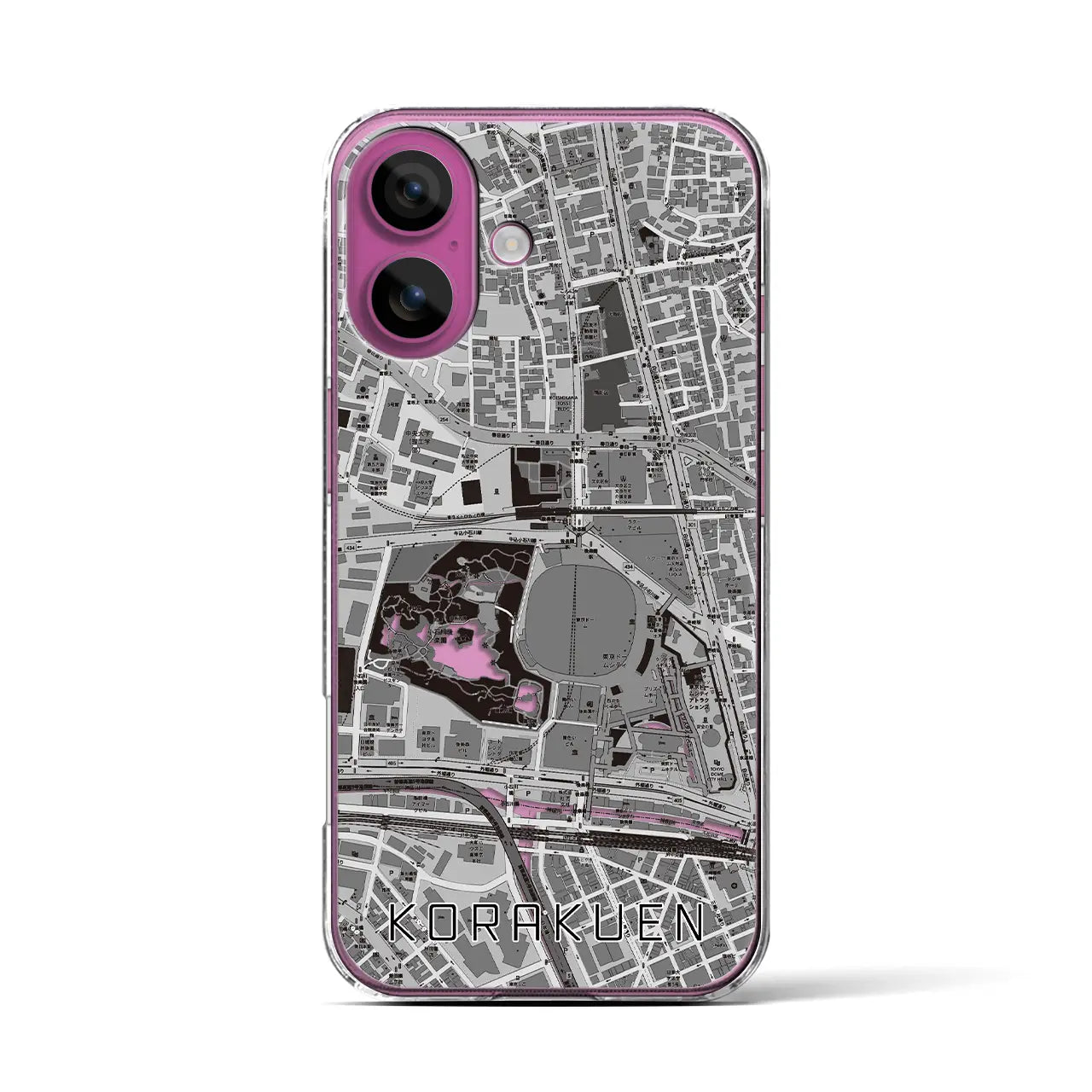 【後楽園(東京都)】地図柄iPhoneケース(クリアタイプ)