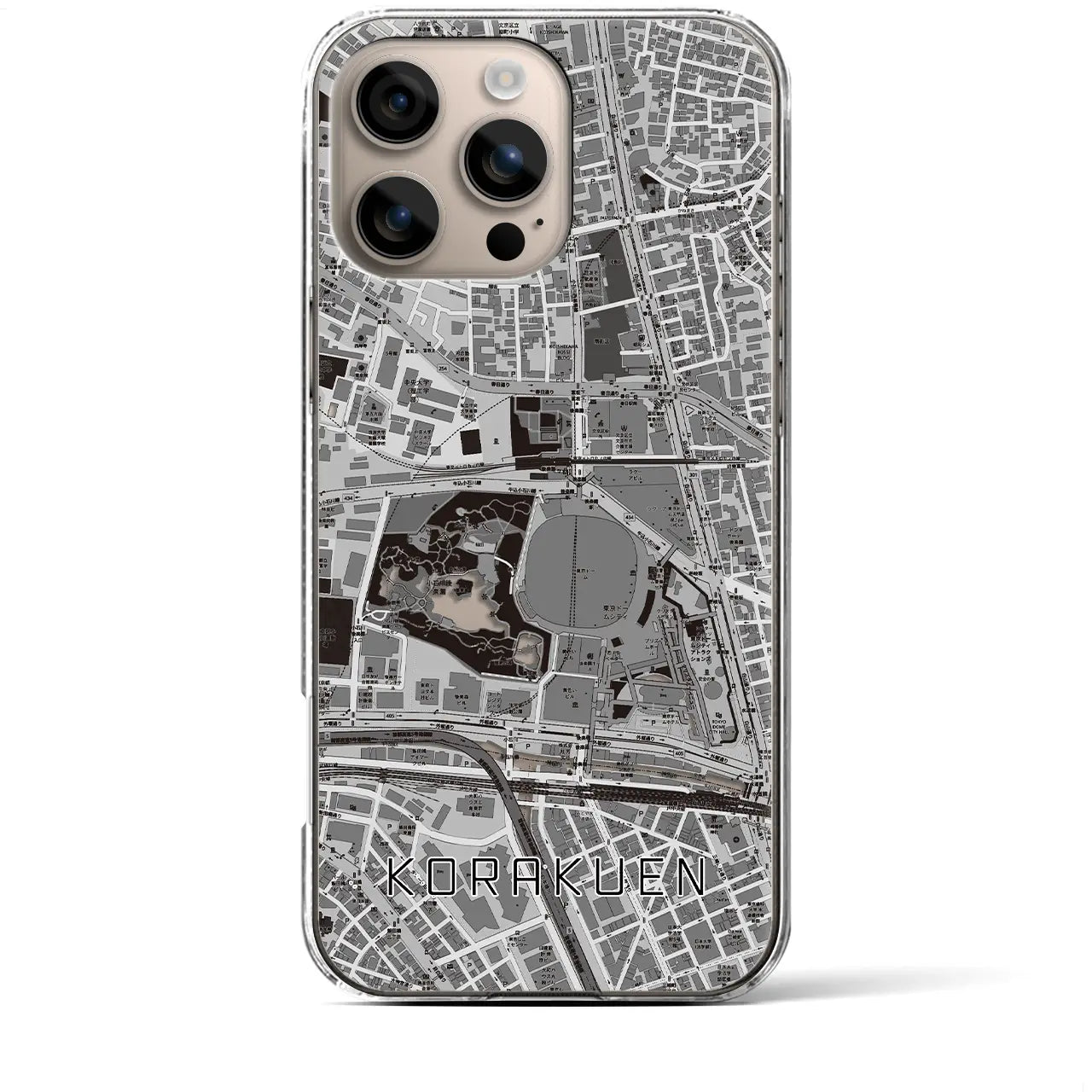 【後楽園(東京都)】地図柄iPhoneケース(クリアタイプ)