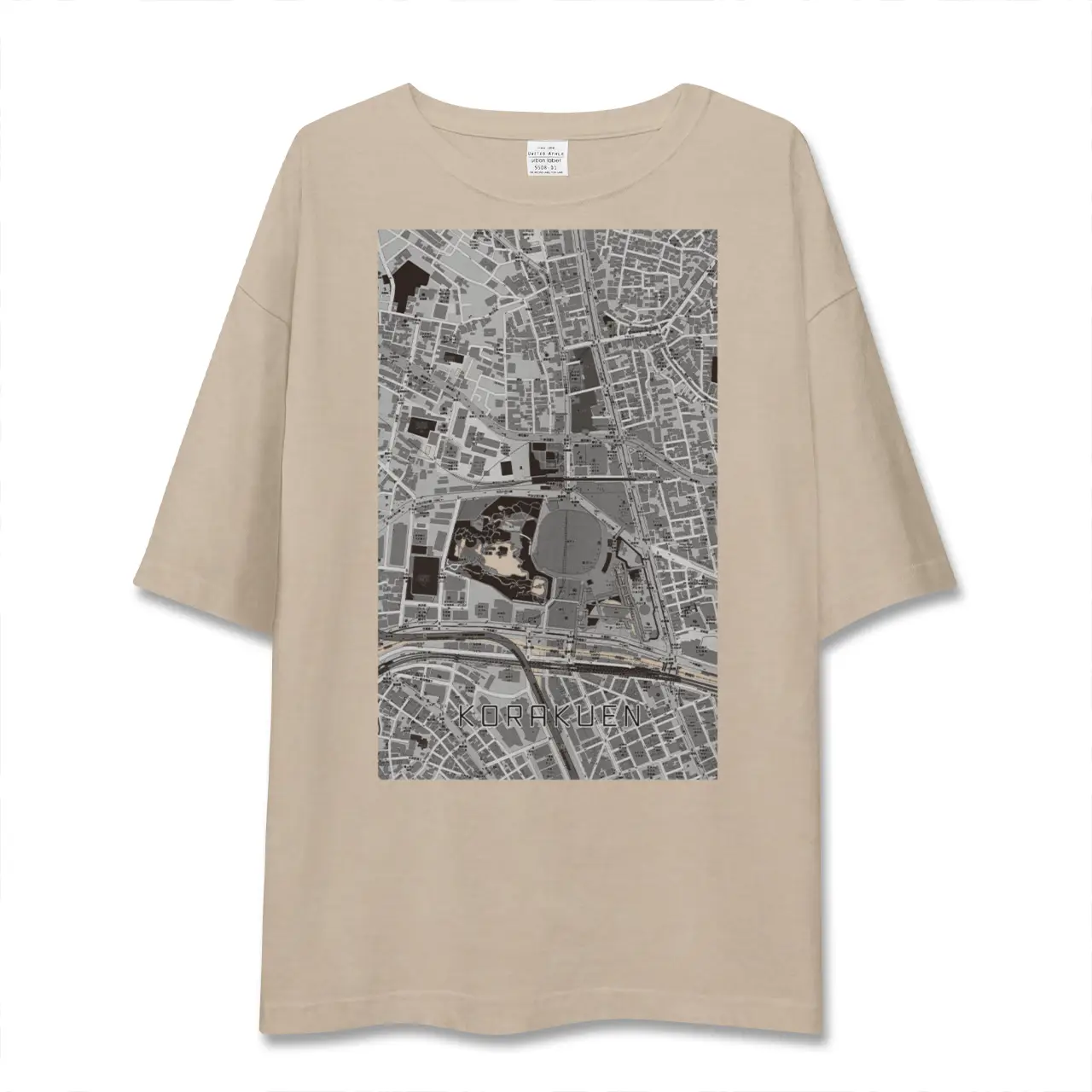 【後楽園(東京都)】地図柄ビッグシルエットTシャツ