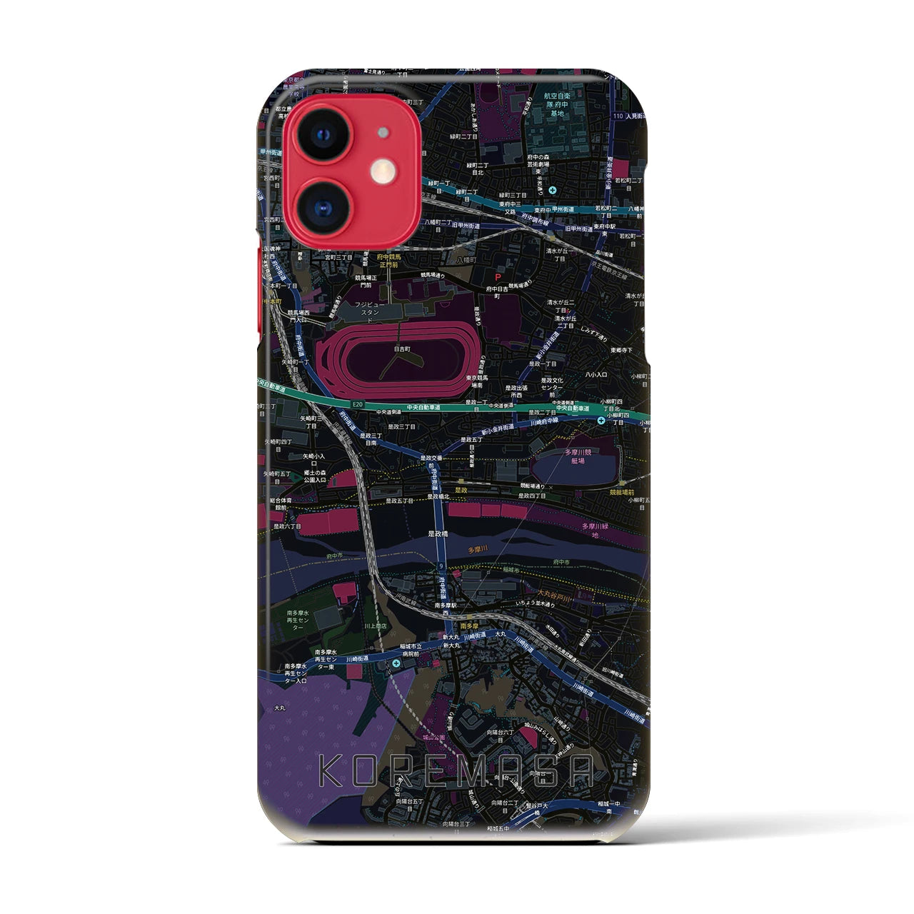 【是政(東京都)】地図柄iPhoneケース(バックカバータイプ)