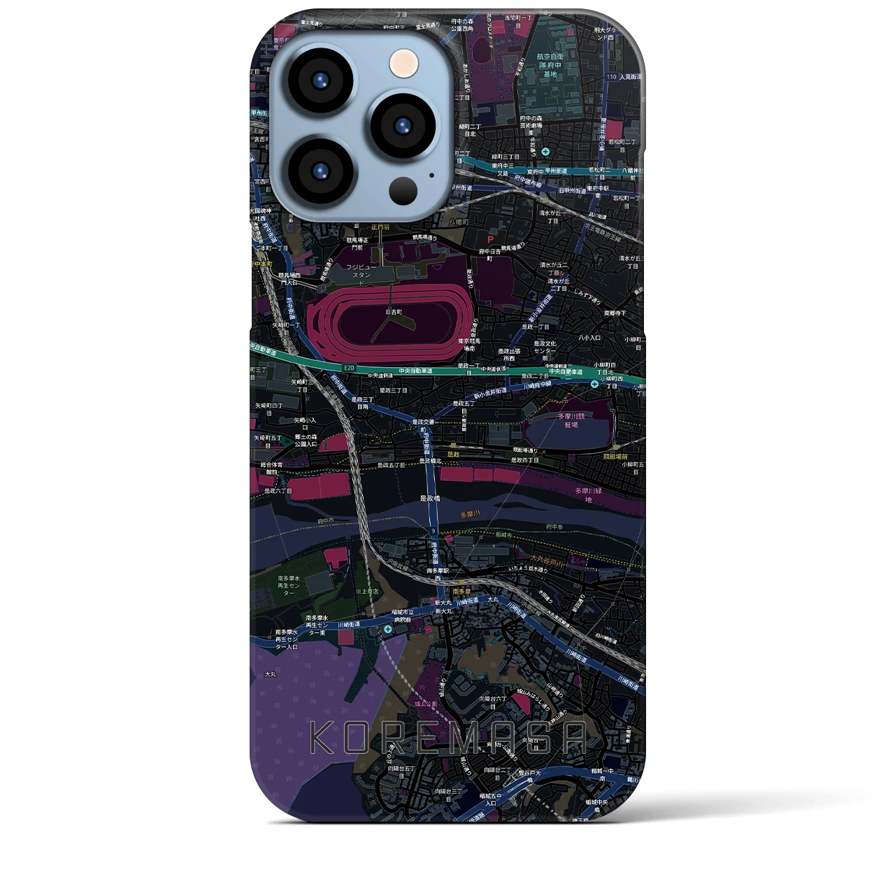 【是政(東京都)】地図柄iPhoneケース(バックカバータイプ)