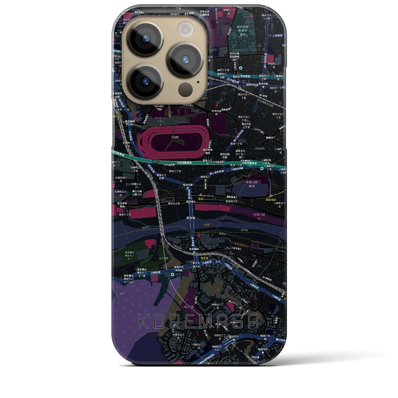 【是政(東京都)】地図柄iPhoneケース(バックカバータイプ)