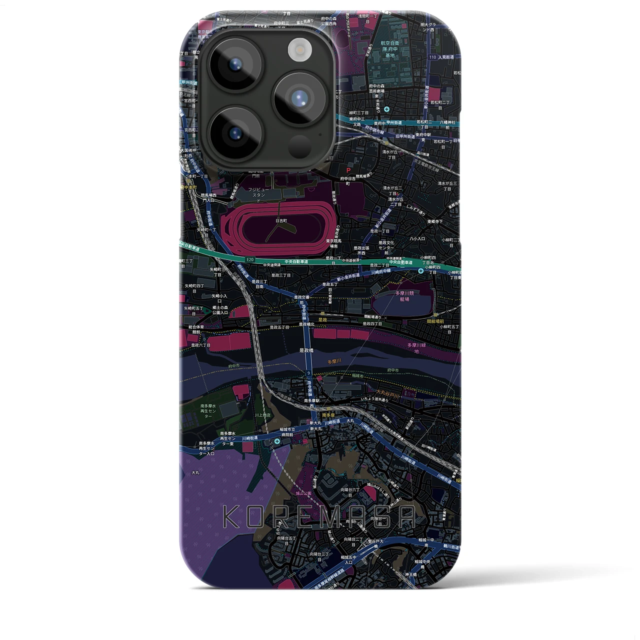 【是政(東京都)】地図柄iPhoneケース(バックカバータイプ)