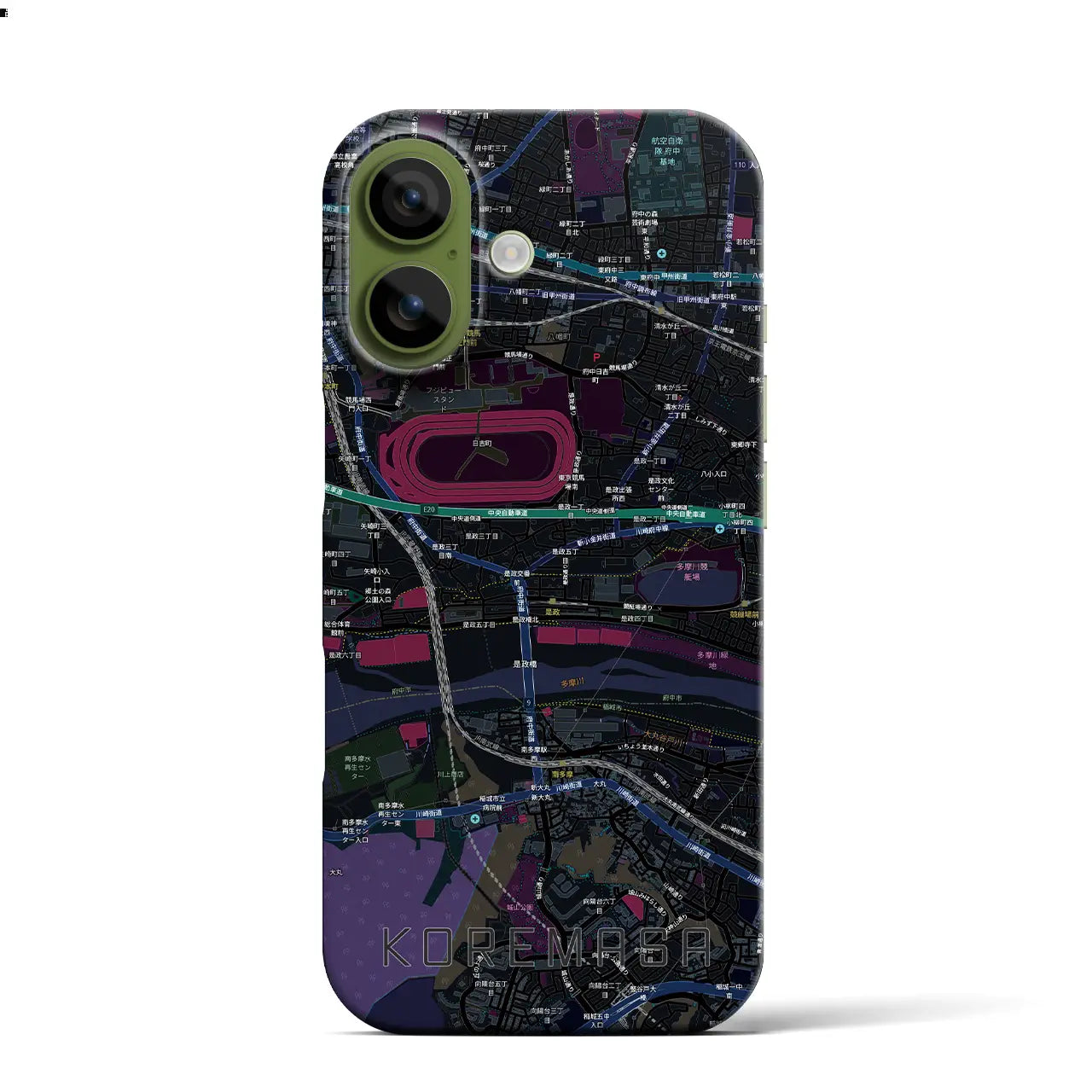 【是政(東京都)】地図柄iPhoneケース(バックカバータイプ)