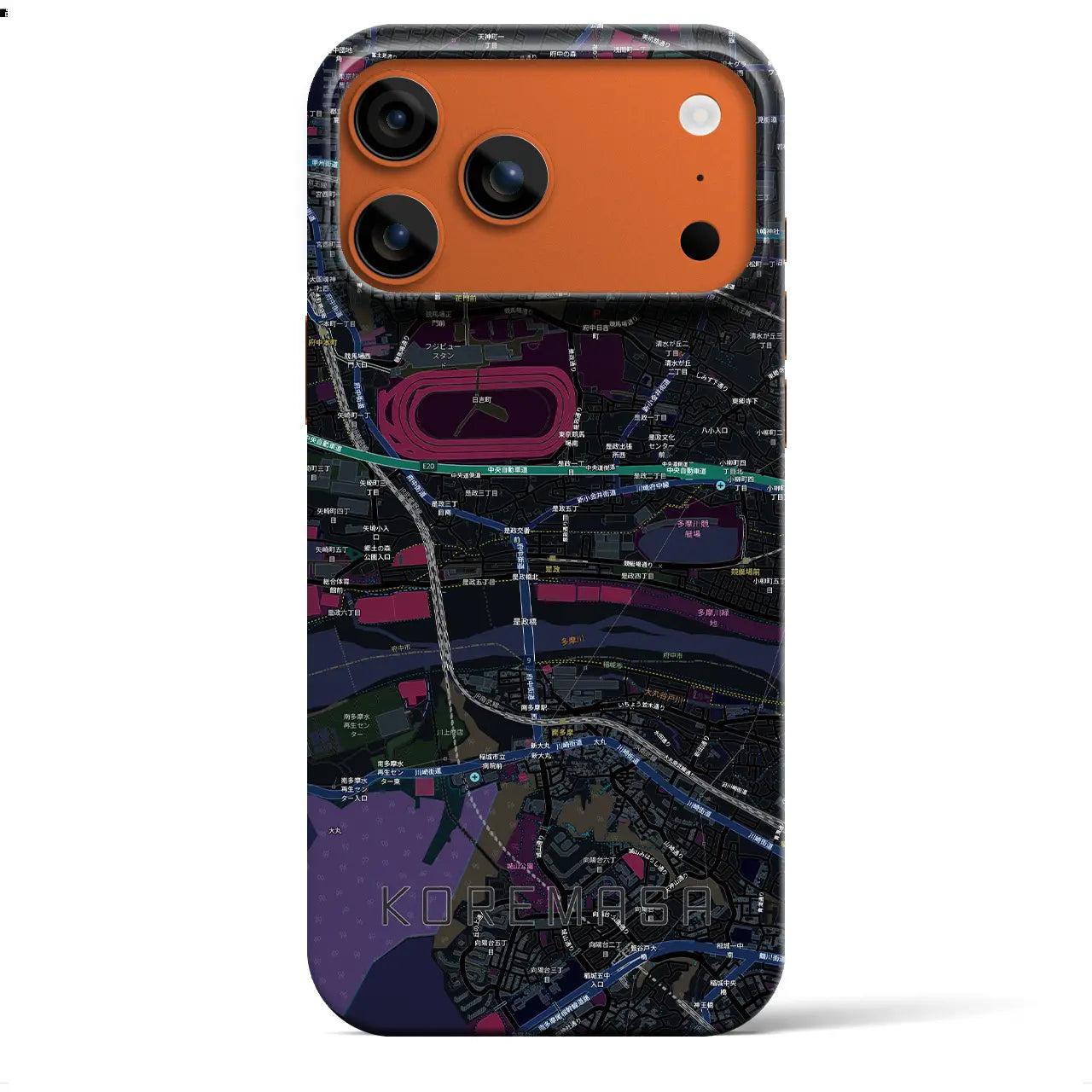 【是政(東京都)】地図柄iPhoneケース(バックカバータイプ)