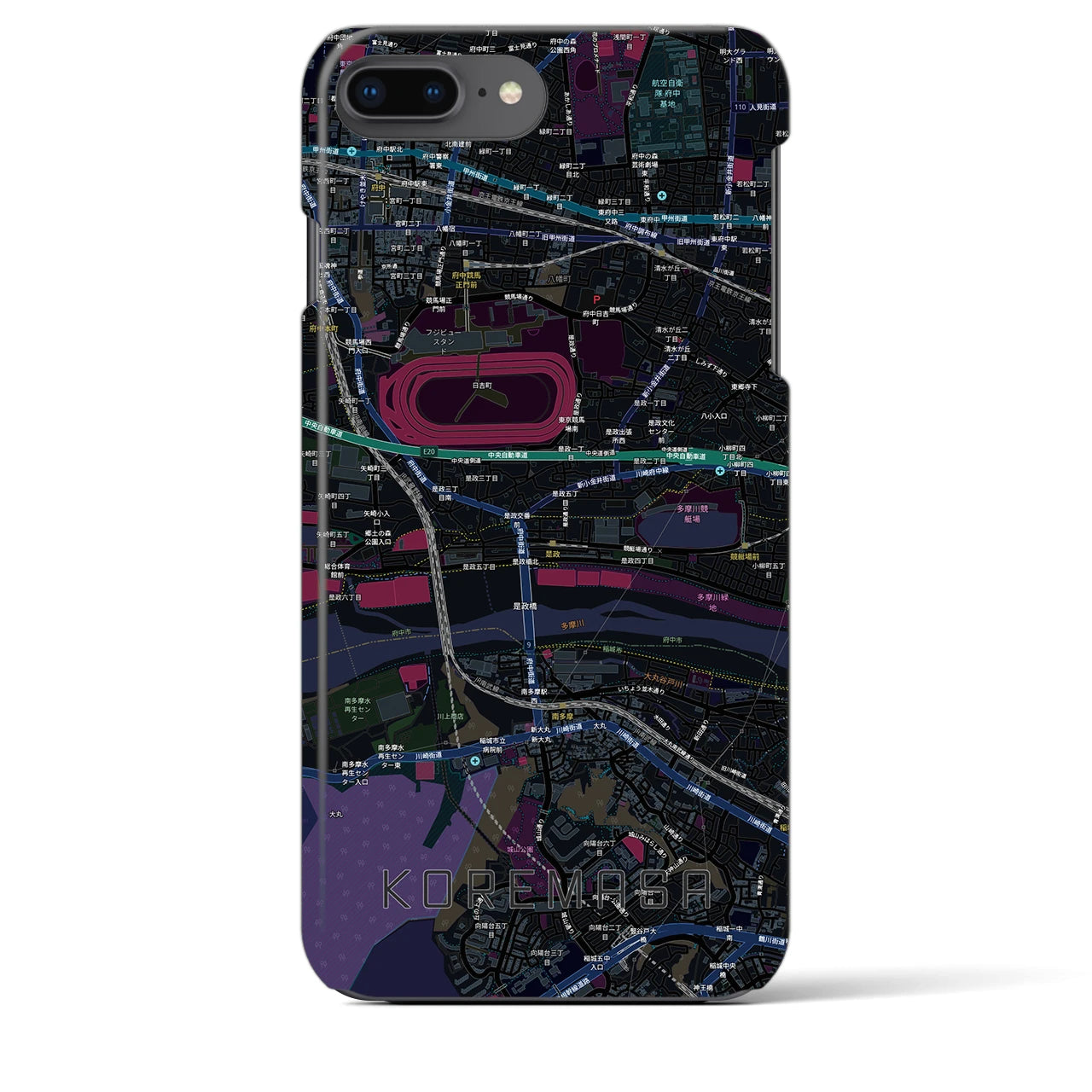 【是政(東京都)】地図柄iPhoneケース(バックカバータイプ)