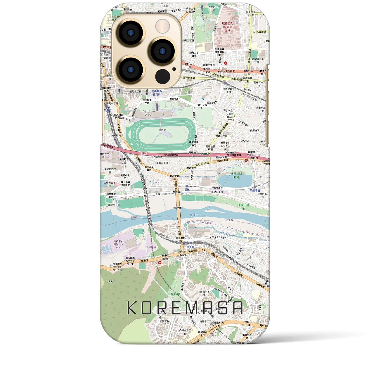 【是政(東京都)】地図柄iPhoneケース(バックカバータイプ)