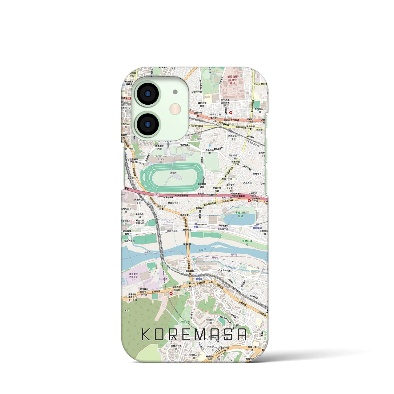 【是政(東京都)】地図柄iPhoneケース(バックカバータイプ)