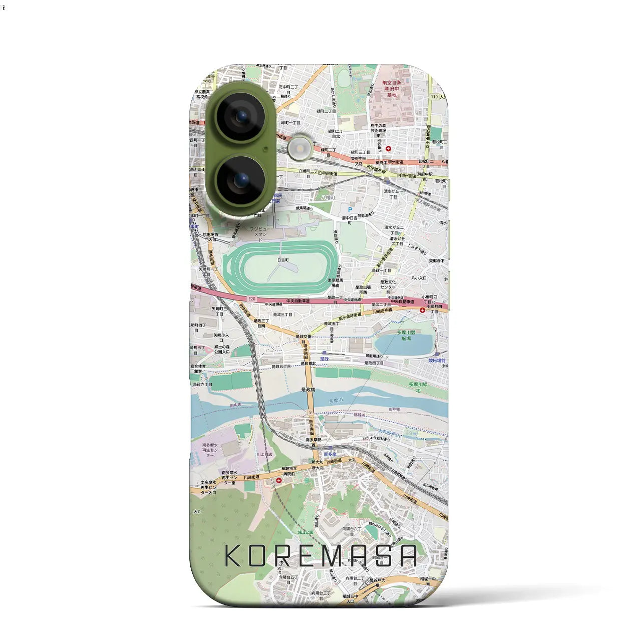 【是政(東京都)】地図柄iPhoneケース(バックカバータイプ)