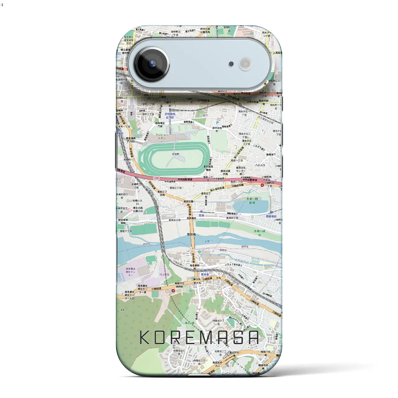 【是政(東京都)】地図柄iPhoneケース(バックカバータイプ)ブラック・iPhone 17 Pro Max 用