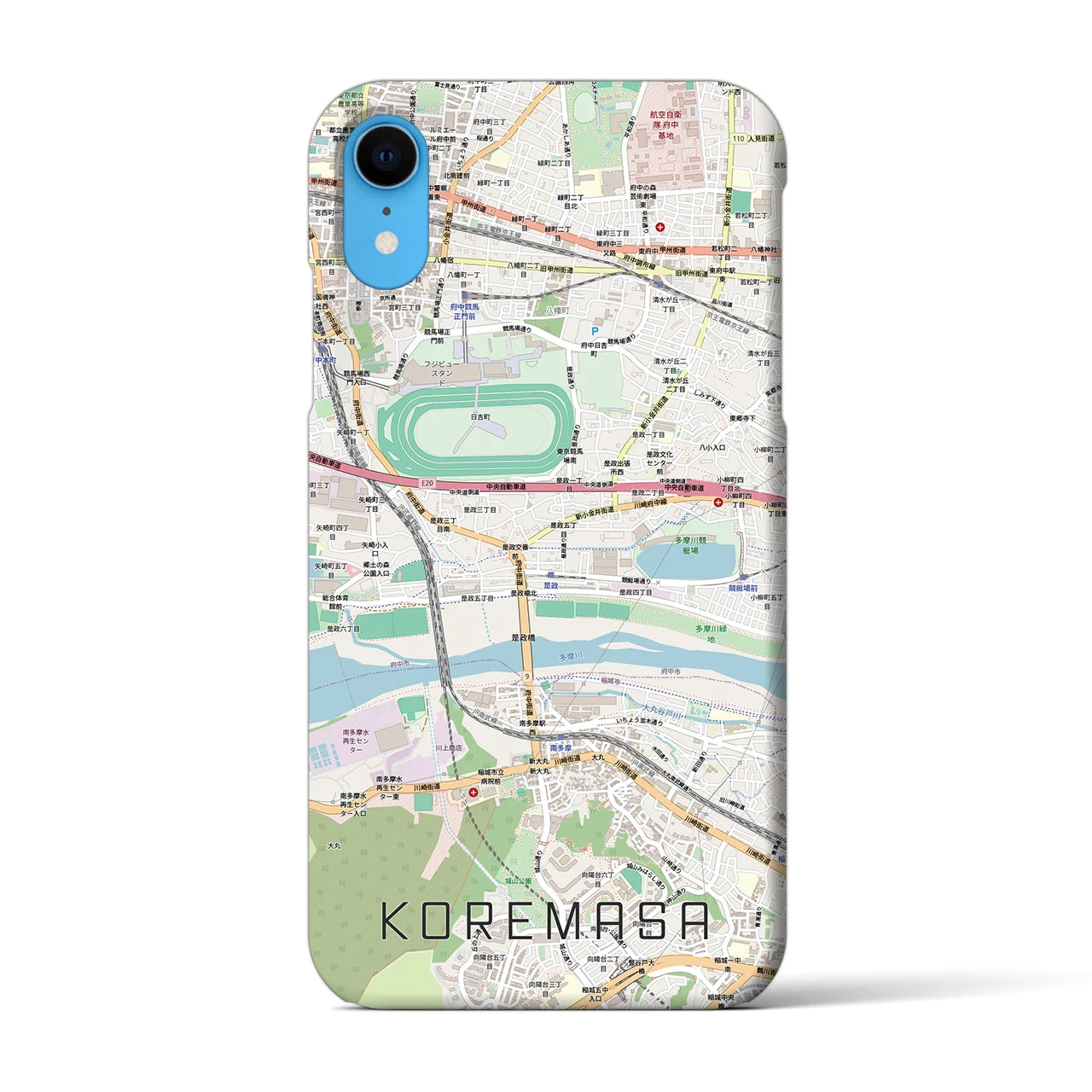 【是政(東京都)】地図柄iPhoneケース(バックカバータイプ)