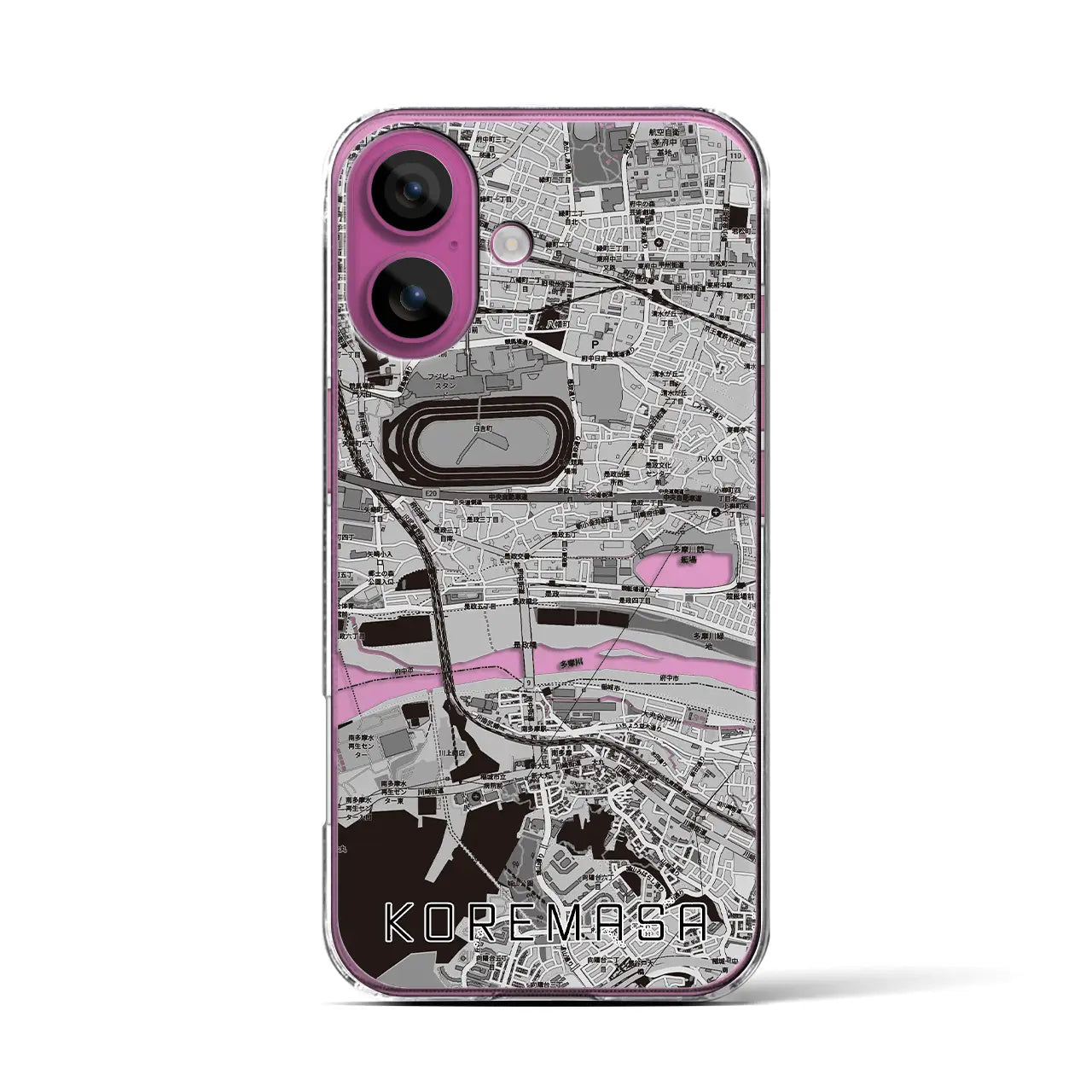 【是政(東京都)】地図柄iPhoneケース(クリアタイプ)