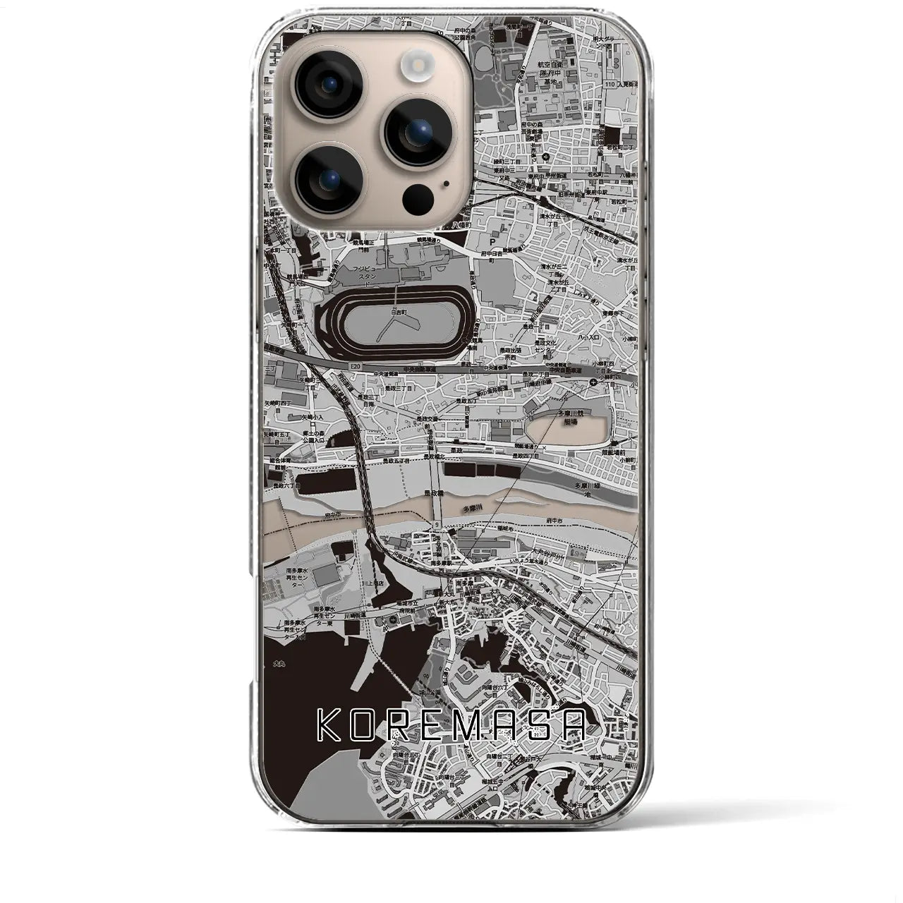 【是政(東京都)】地図柄iPhoneケース(クリアタイプ)