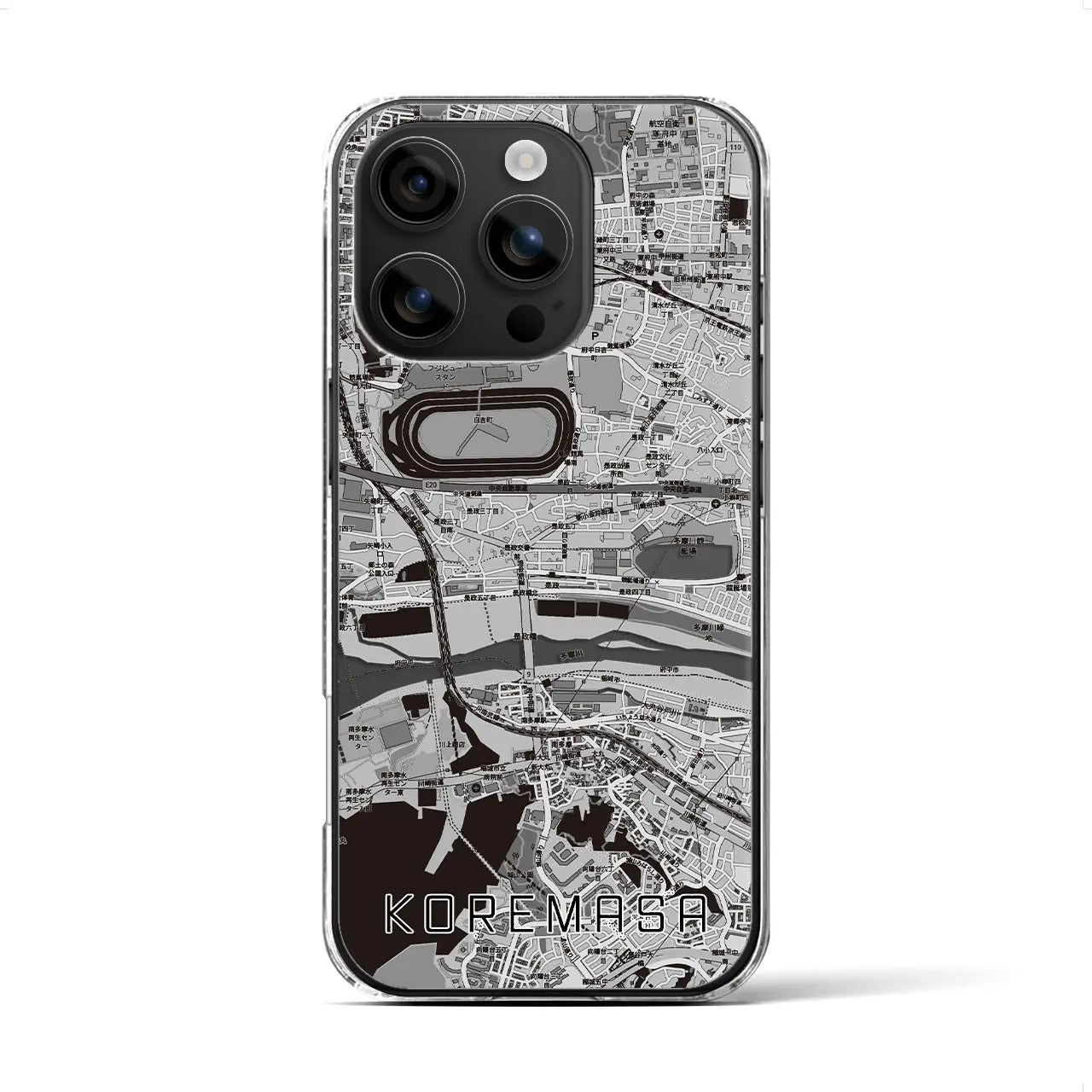 【是政(東京都)】地図柄iPhoneケース(クリアタイプ)