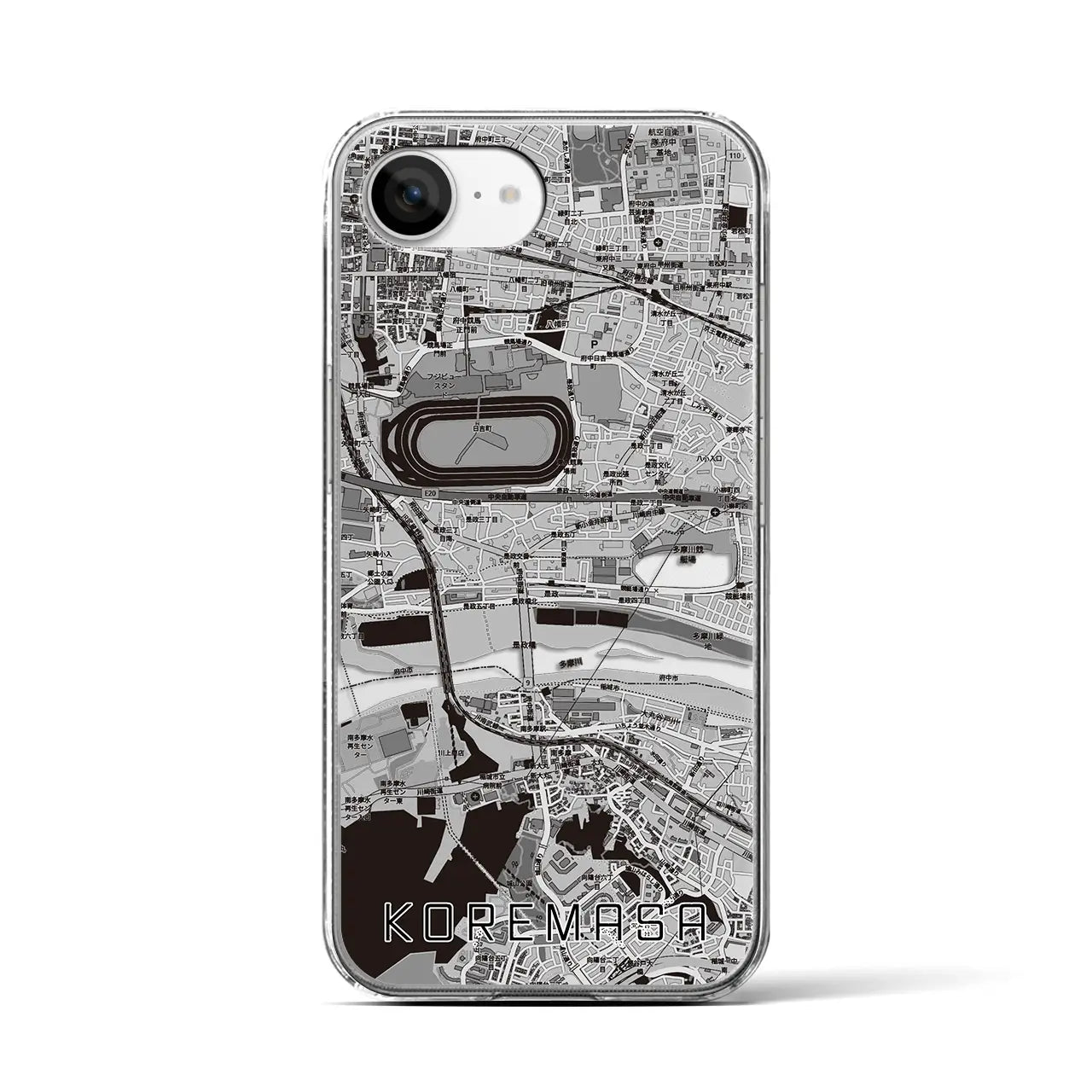 【是政(東京都)】地図柄iPhoneケース(クリアタイプ)