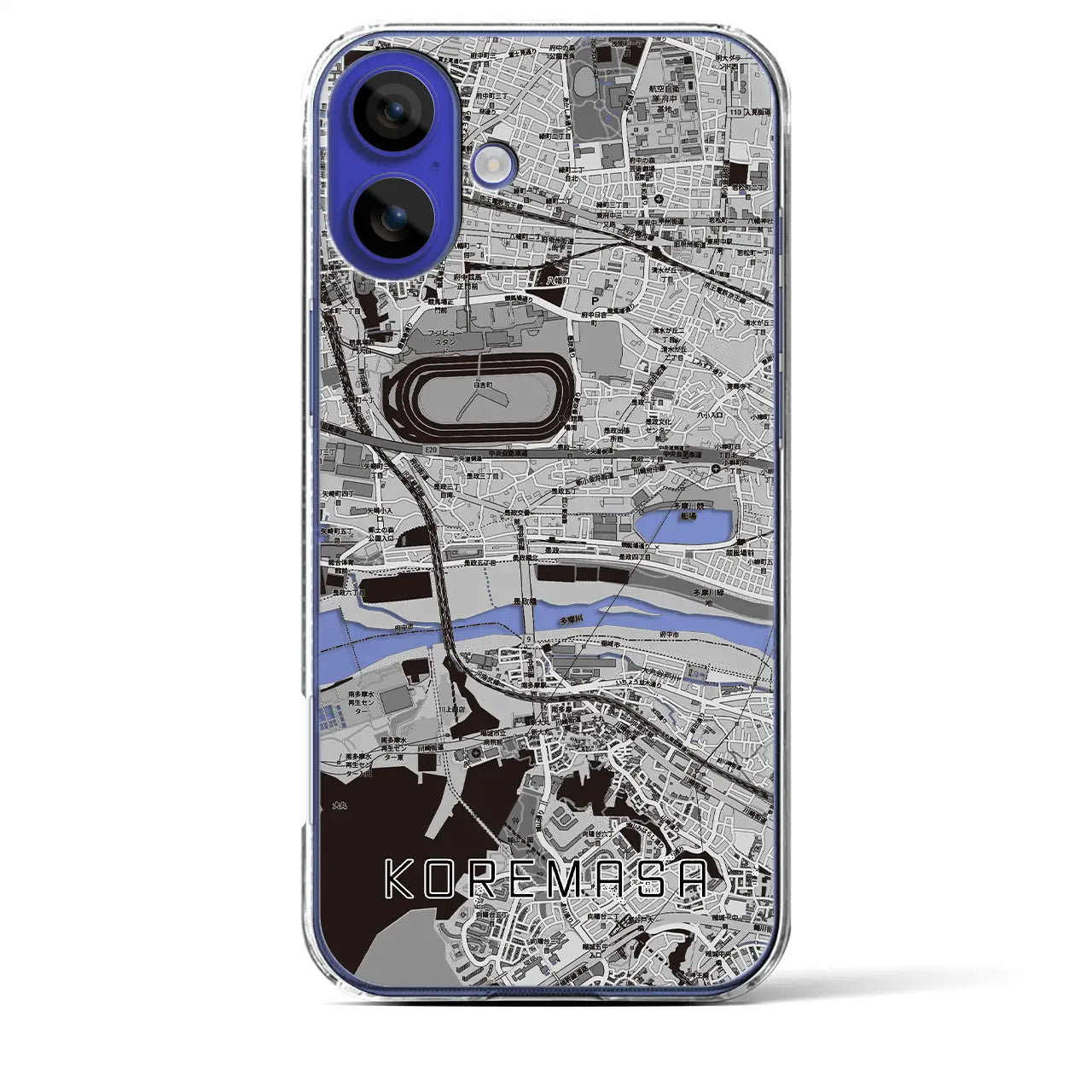 【是政(東京都)】地図柄iPhoneケース(クリアタイプ)