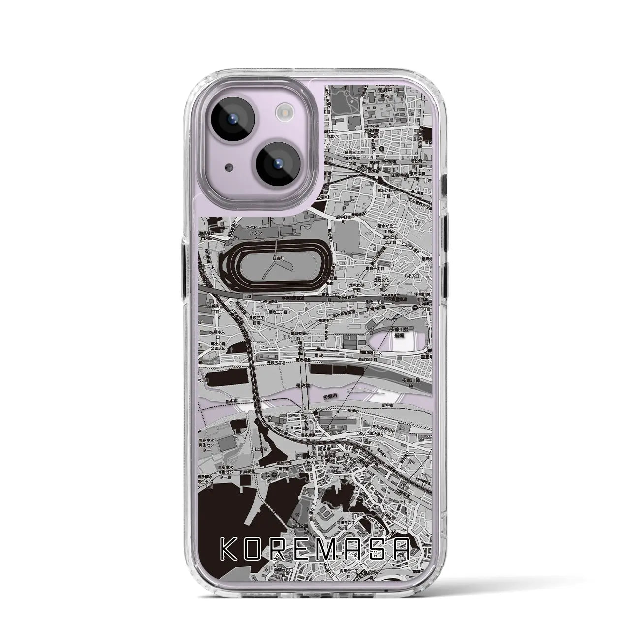 【是政(東京都)】地図柄iPhoneケース(MagSafeタイプ)