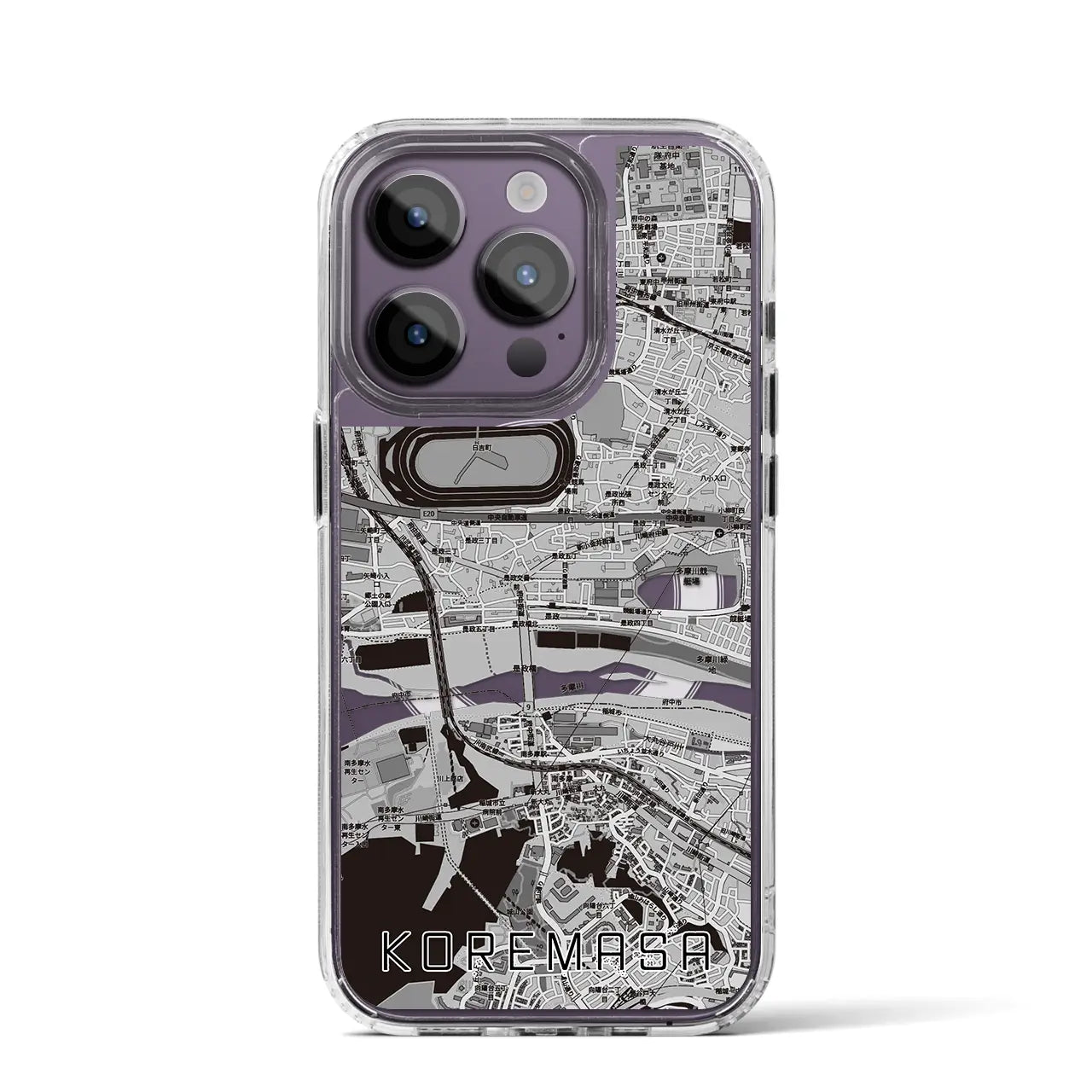 【是政(東京都)】地図柄iPhoneケース(MagSafeタイプ)