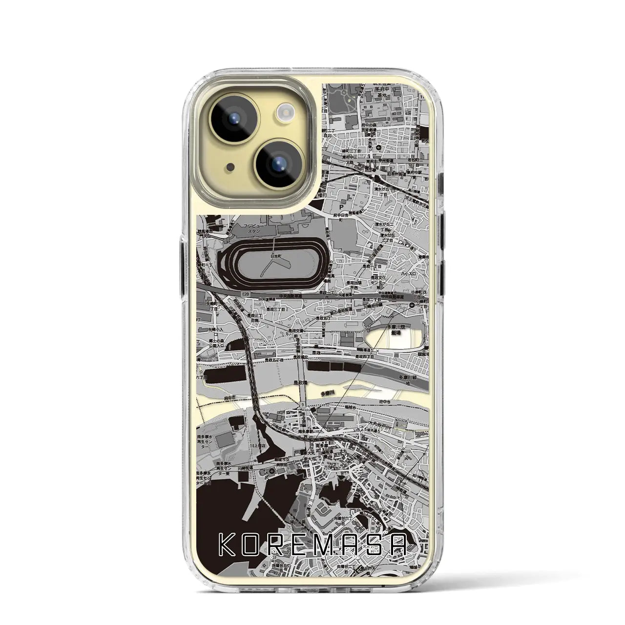 【是政(東京都)】地図柄iPhoneケース(MagSafeタイプ)