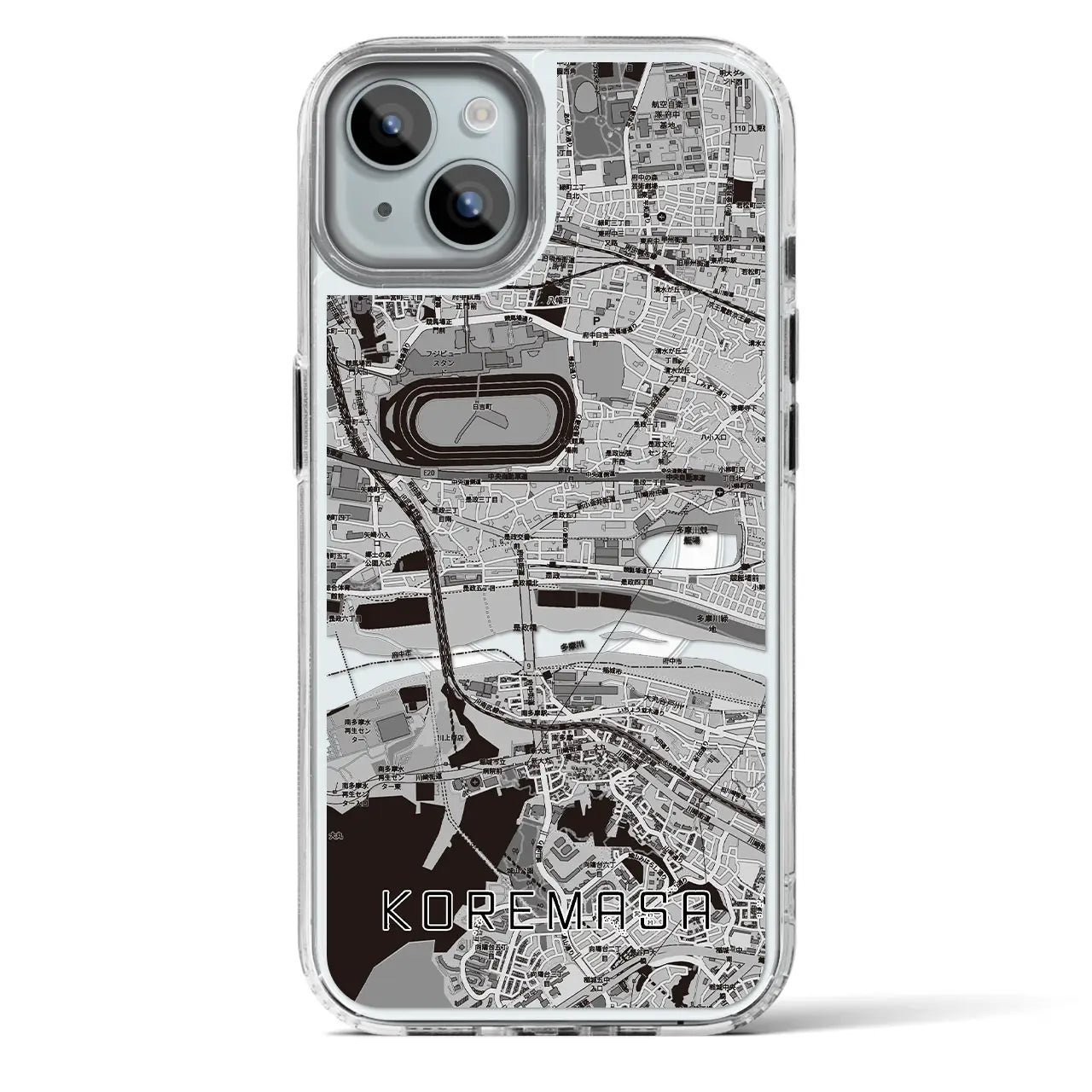 【是政(東京都)】地図柄iPhoneケース(MagSafeタイプ)