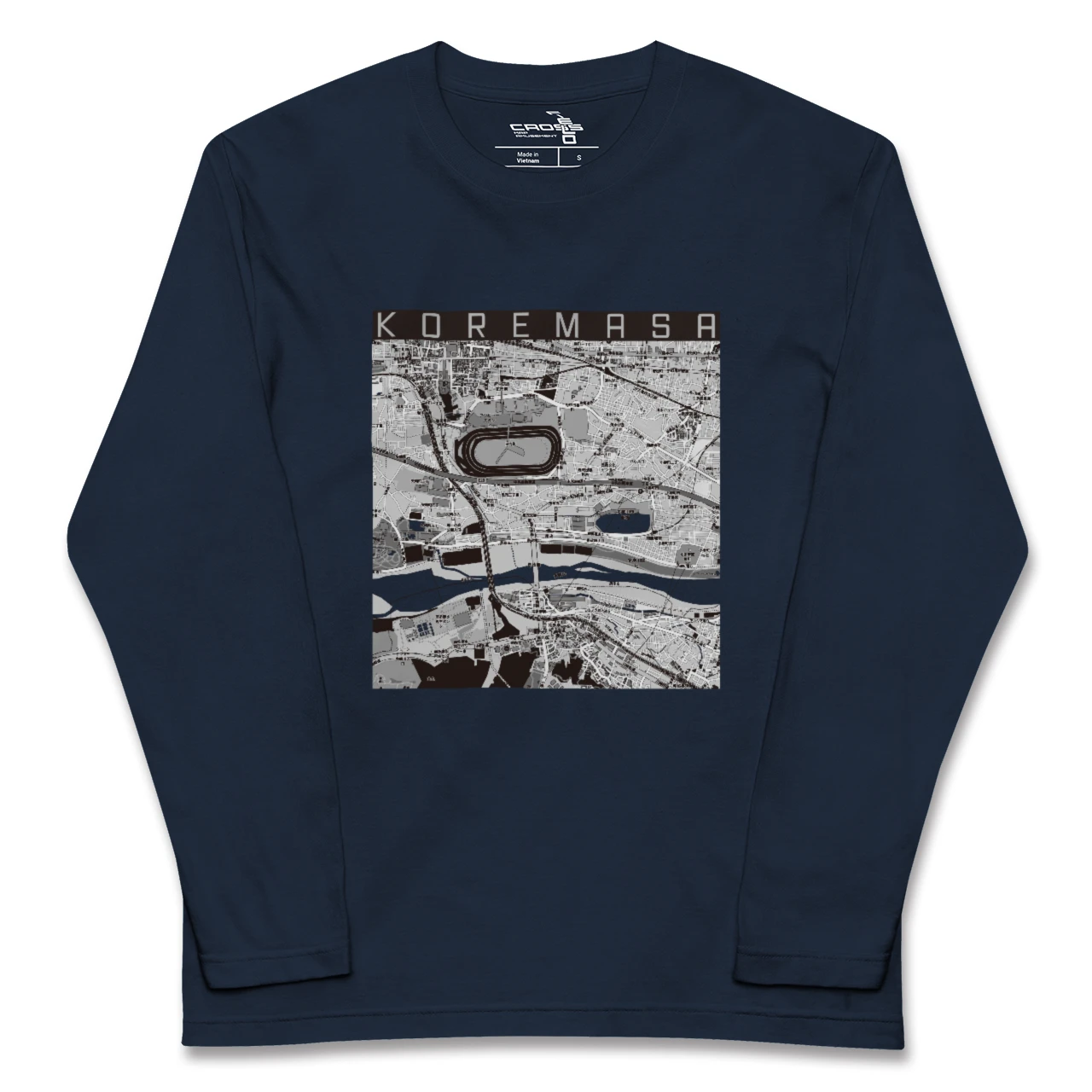 【是政(東京都)】地図柄ロングスリーブTシャツ