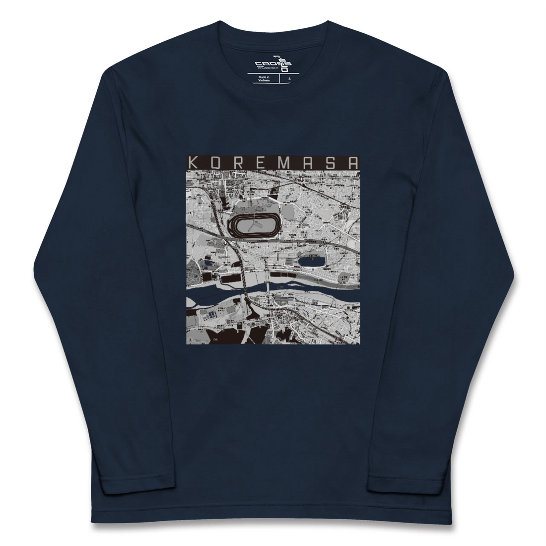 【是政(東京都)】地図柄ロングスリーブTシャツ